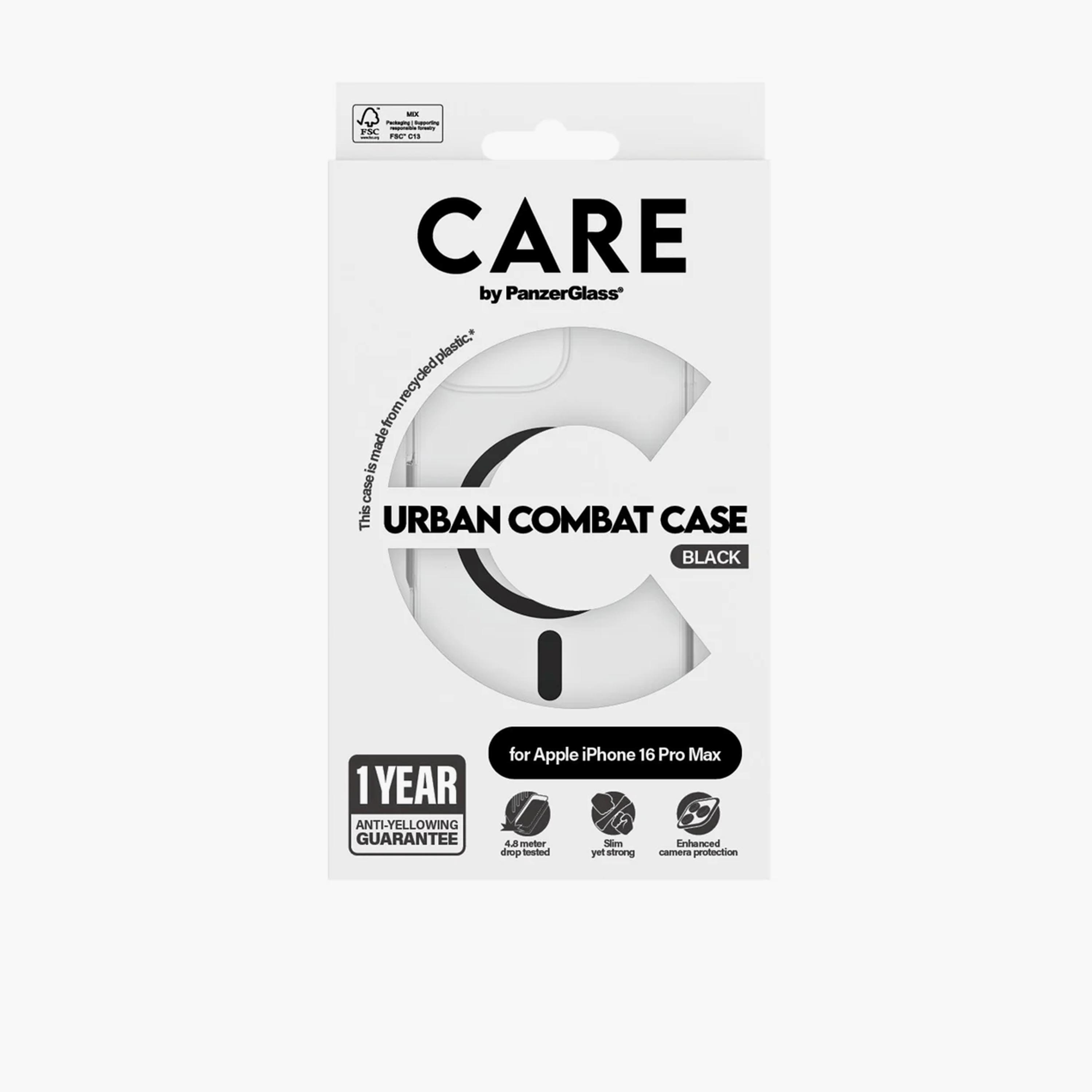Panzer Glass CARE Flagship Urban Combat Case with MagSafe for iPhone 16 Pro Max - Clear Black-electronics-accessories-mobileaccesories-image-4