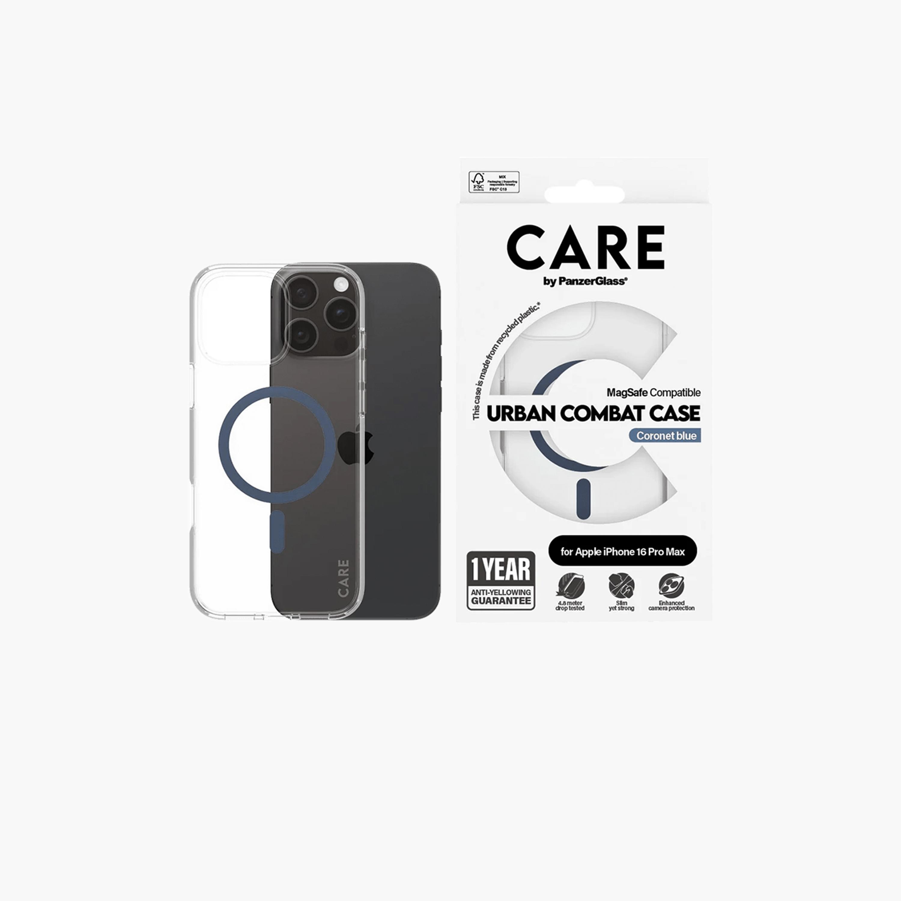 Panzer Glass CARE Flagship Urban Combat Case with MagSafe for iPhone 16 Pro Max - Clear Blue-electronics-accessories-mobileaccesories-image-1