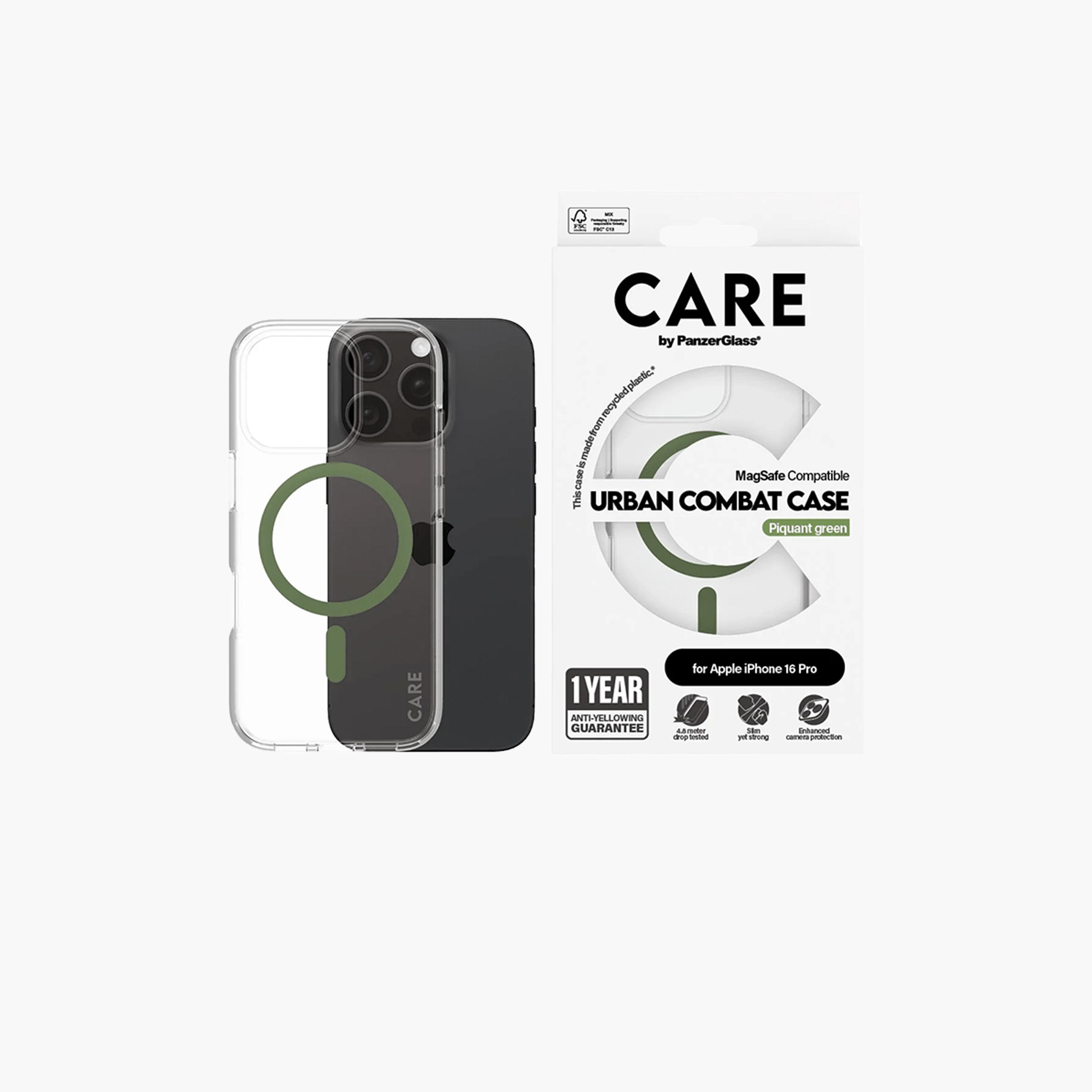 Panzer Glass CARE Flagship Case with MagSafe for iPhone 16 Pro - Clear Green-electronics-accessories-mobileaccesories-image-1