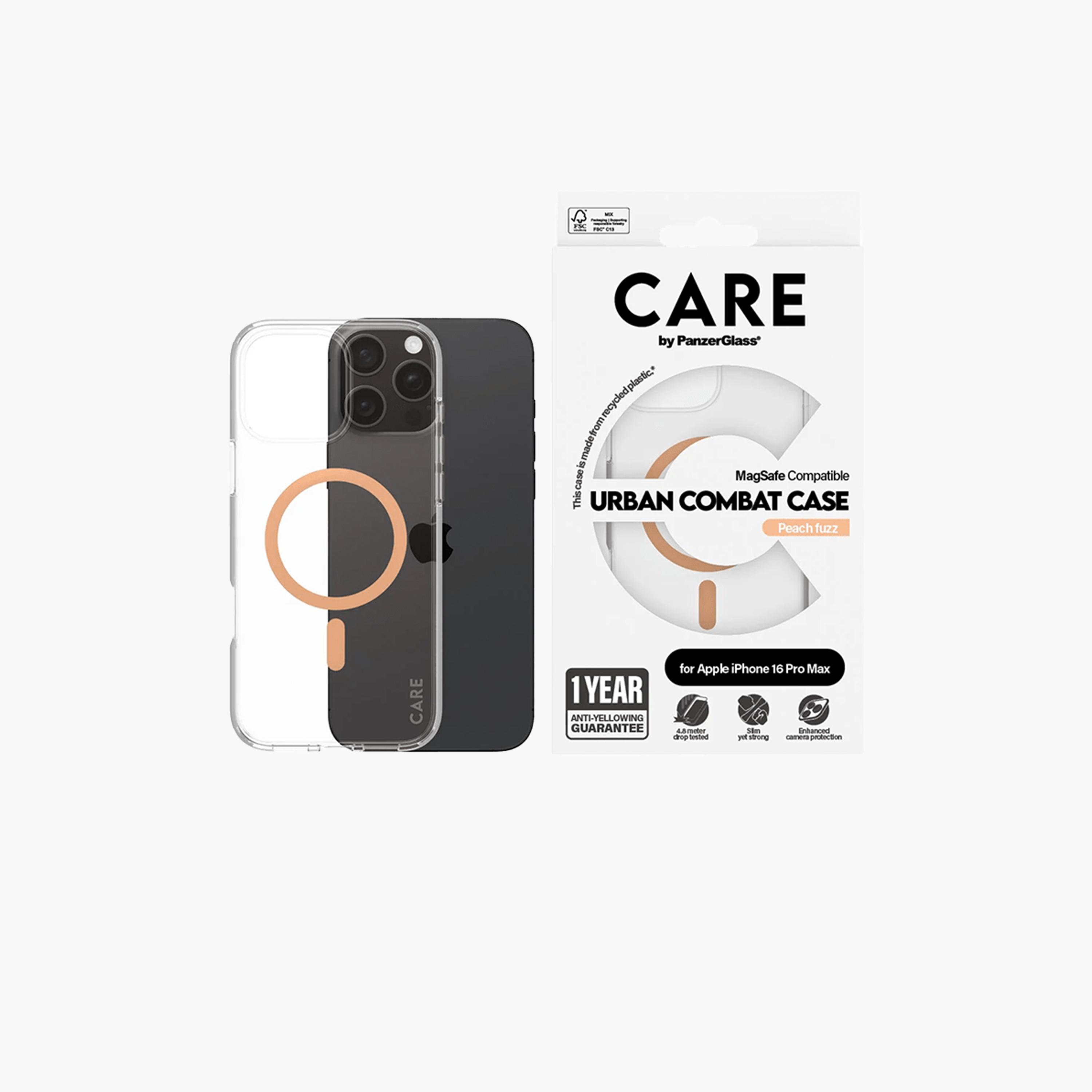 Panzer Glass CARE Flagship Case with MagSafe for iPhone 16 Pro Max - Clear Peach-electronics-accessories-mobileaccesories-image-1