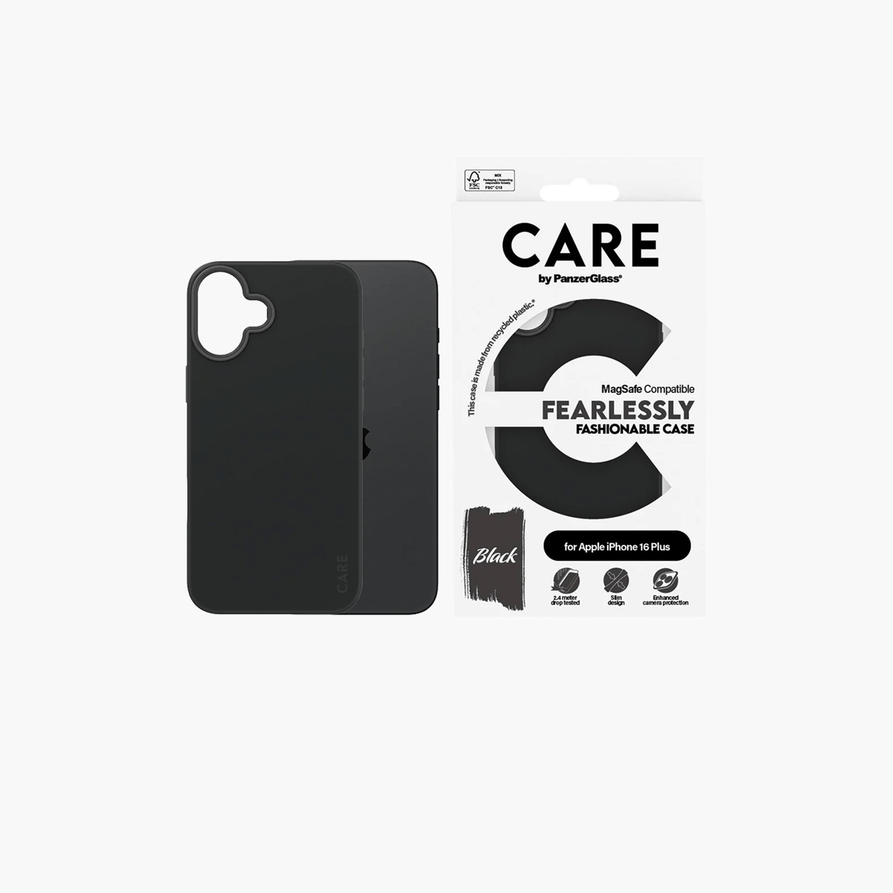 بانزر جلاس - حافظة هاتف كير الأنيق دعم تقنية Magسيف لهاتف آي فون 16 بلس - أسود-electronics-accessories-mobileaccesories-image-1