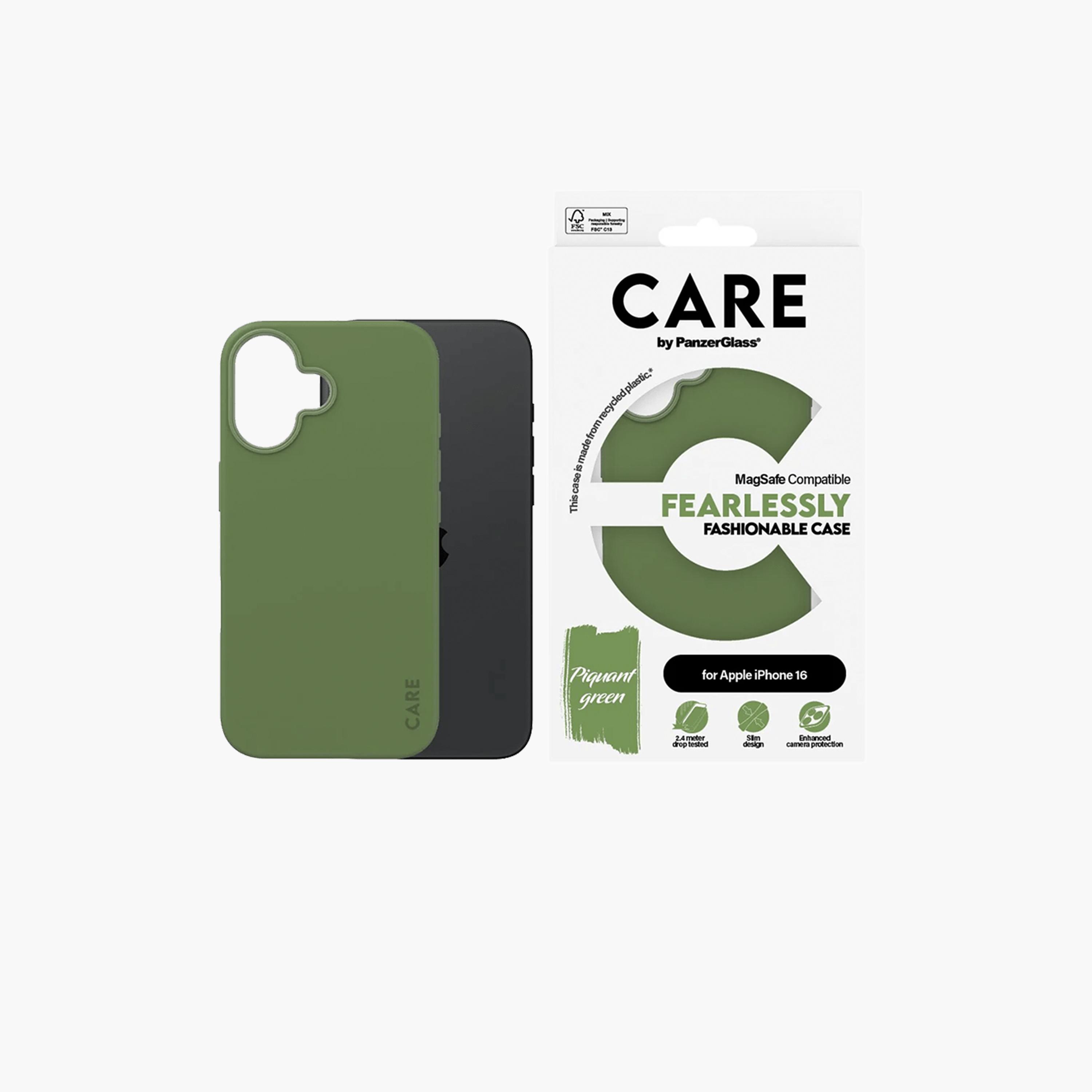 Panzer Glass CARE Fashionable Case with MagSafe for iPhone 16 - Green-electronics-accessories-mobileaccesories-image-1