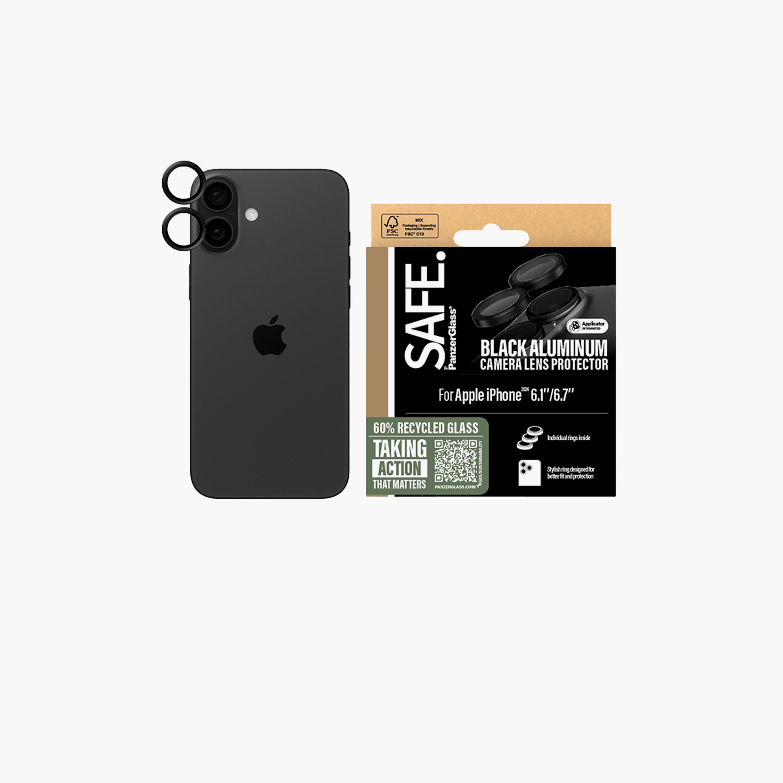 Panzer Glass SAFE Camera Lens Protector for iPhone 16/16 Plus - Black-electronics-accessories-mobileaccesories-image-1