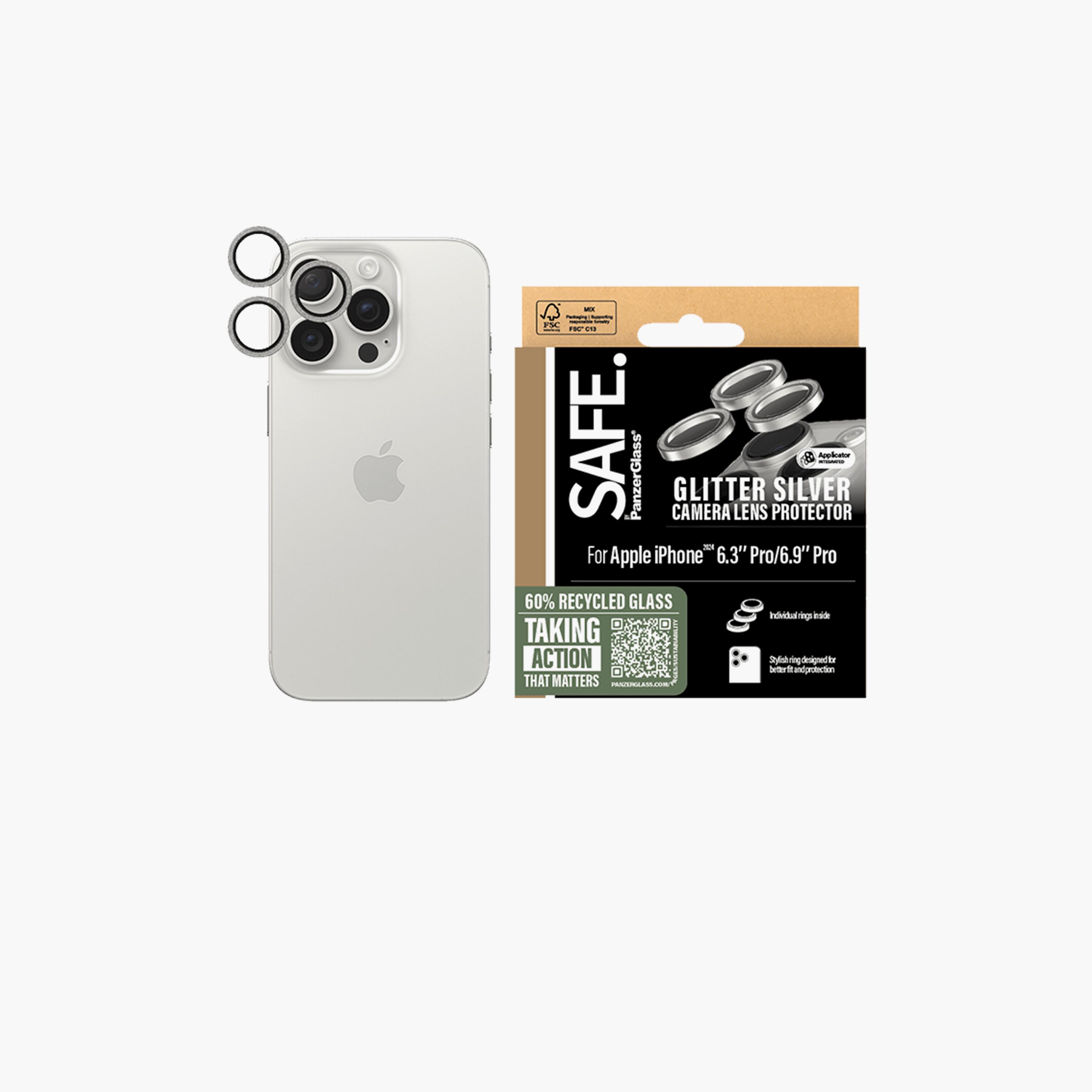 Panzer Glass SAFE Camera Lens Protector for iPhone 16 Pro/16 Pro Max - Silver-electronics-accessories-mobileaccesories-image-1
