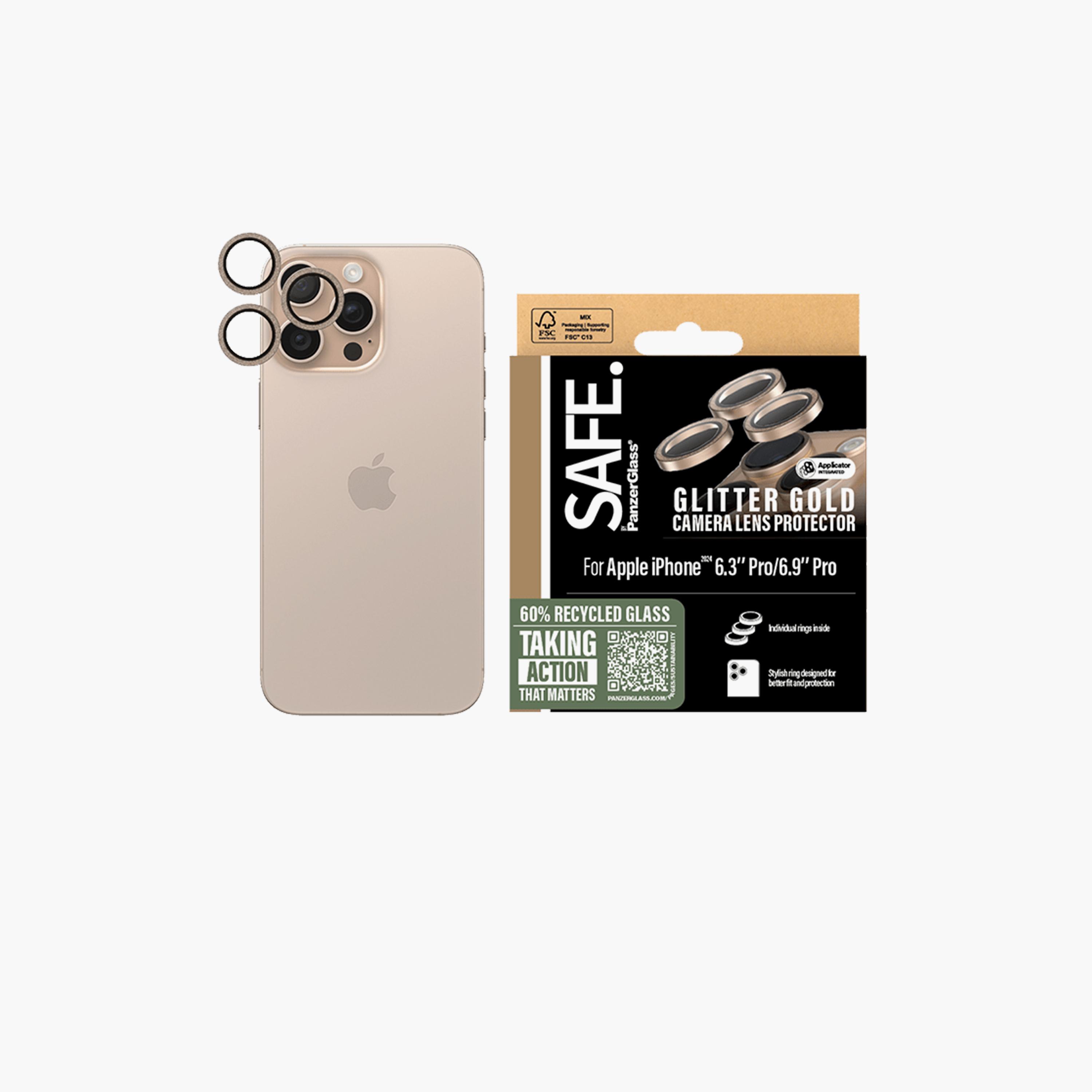 Panzer Glass SAFE Camera Lens Protector for iPhone 16 Pro/16 Pro Max - Gold-electronics-accessories-mobileaccesories-image-1