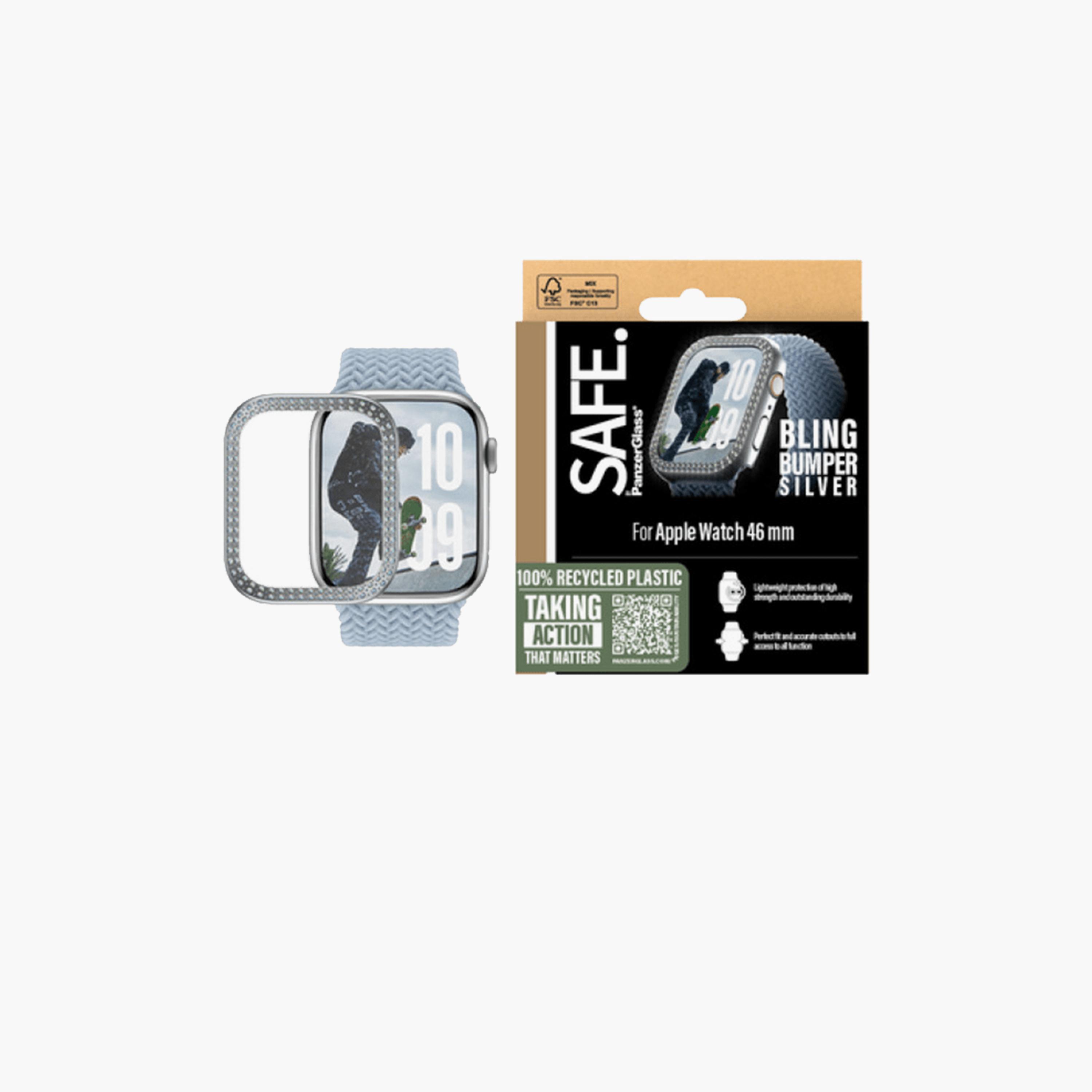 Panzer Glass SAFE Bling Bumper for Apple Watch Series 10 46mm - Silver-electronics-accessories-wearableaccesories-image-1