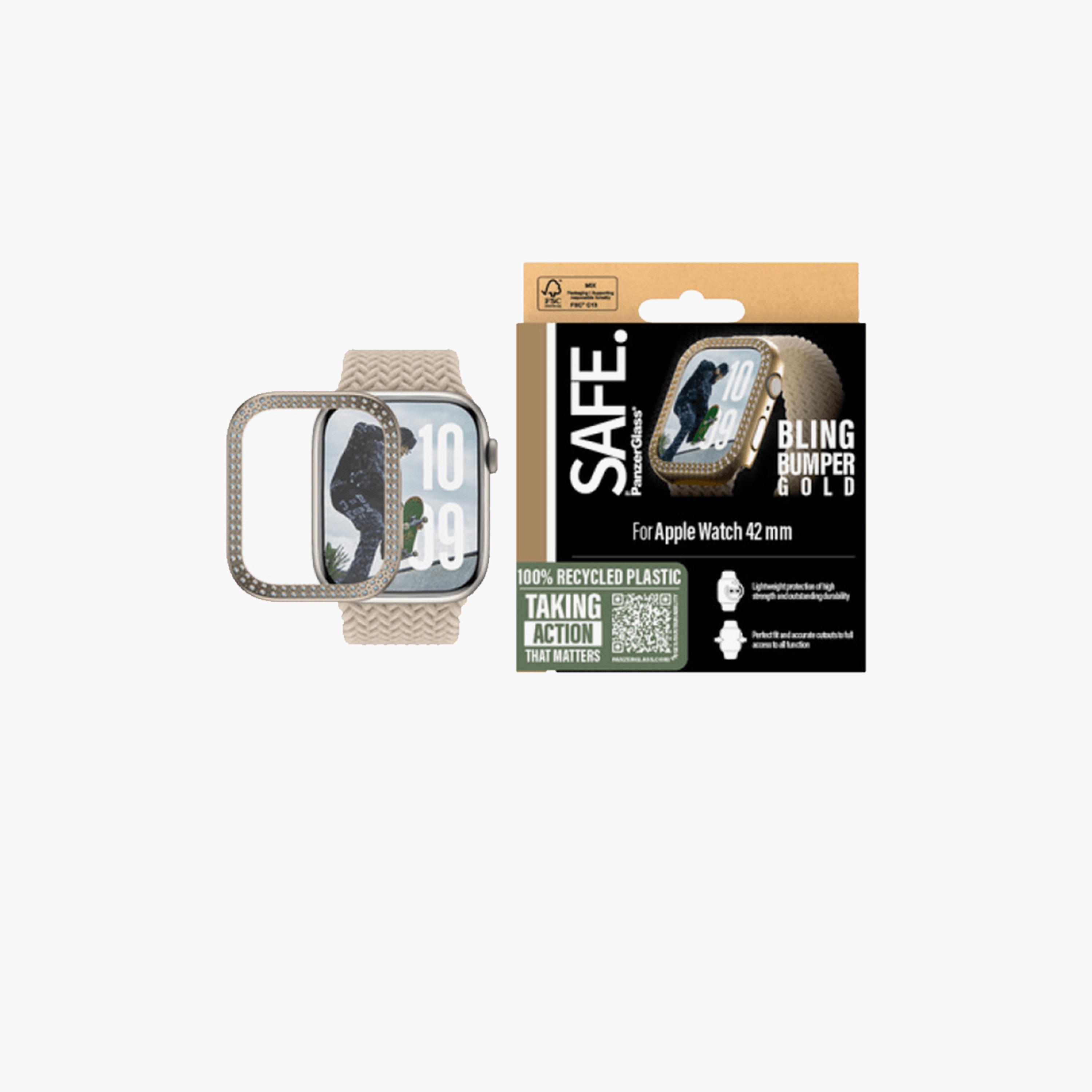 Panzer Glass SAFE Bling Bumper for Apple Watch Series 10 42mm - Gold-electronics-accessories-wearableaccesories-image-1