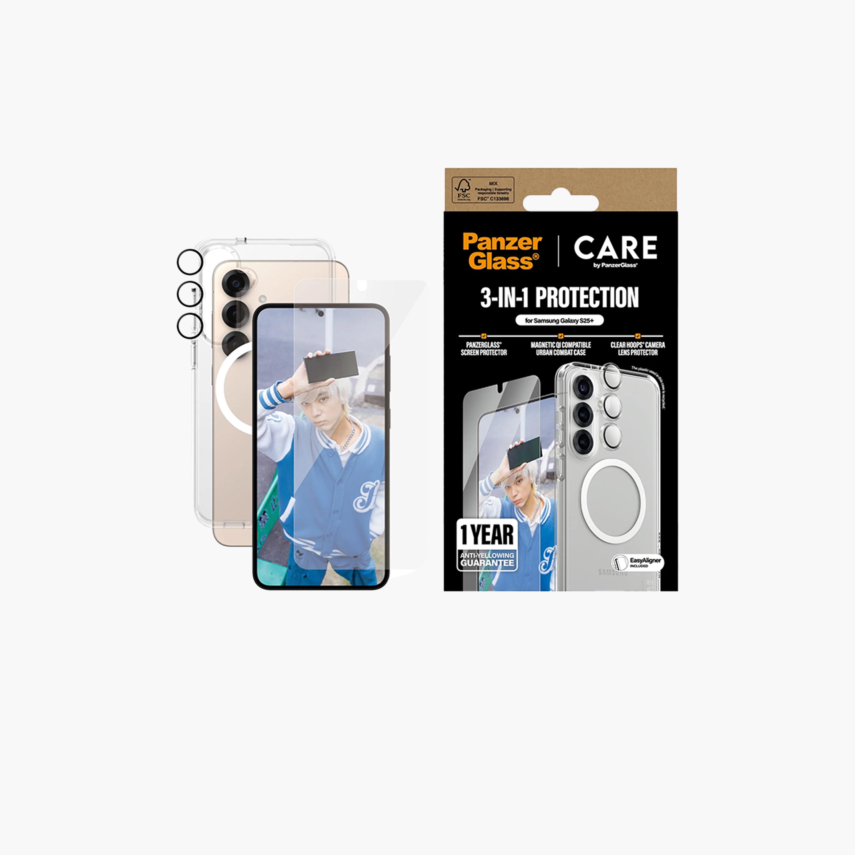 Panzer Glass CARE Flagship 3-in-1 Protection Package Samsung Galaxy S25 Plus - Clear-electronics-accessories-mobileaccesories-image-1