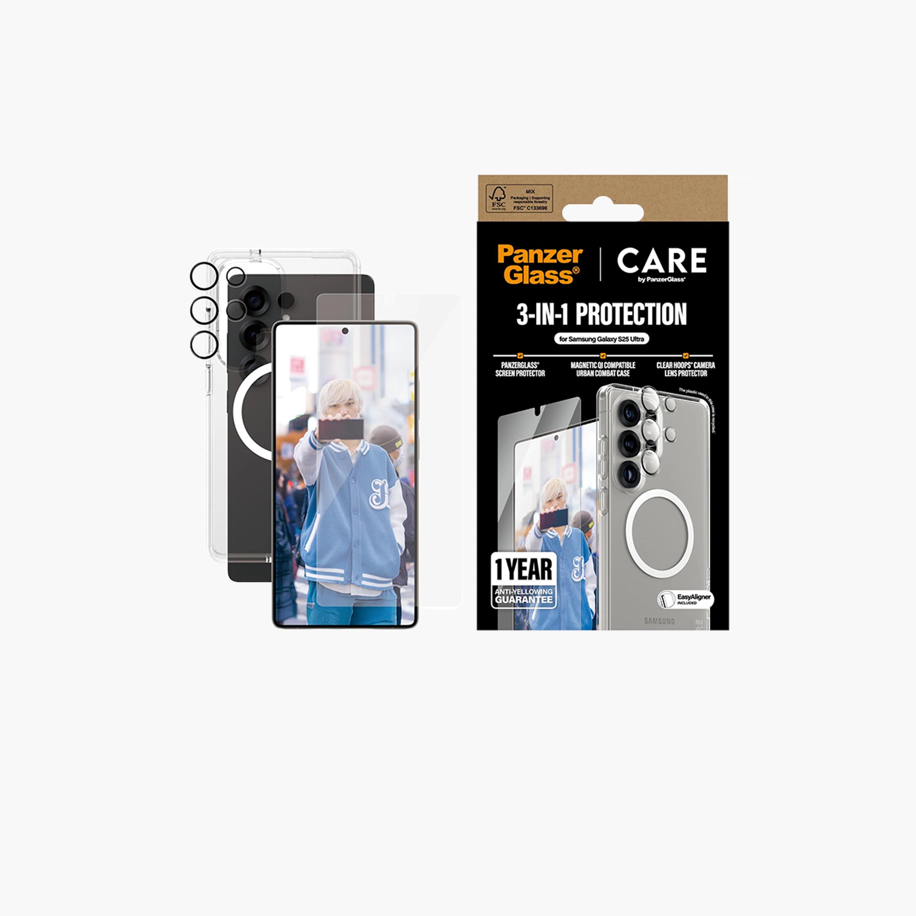 Panzer Glass CARE Flagship 3-in-1 Protection Package Samsung Galaxy S25 Ultra - Clear-electronics-accessories-mobileaccesories-image-1