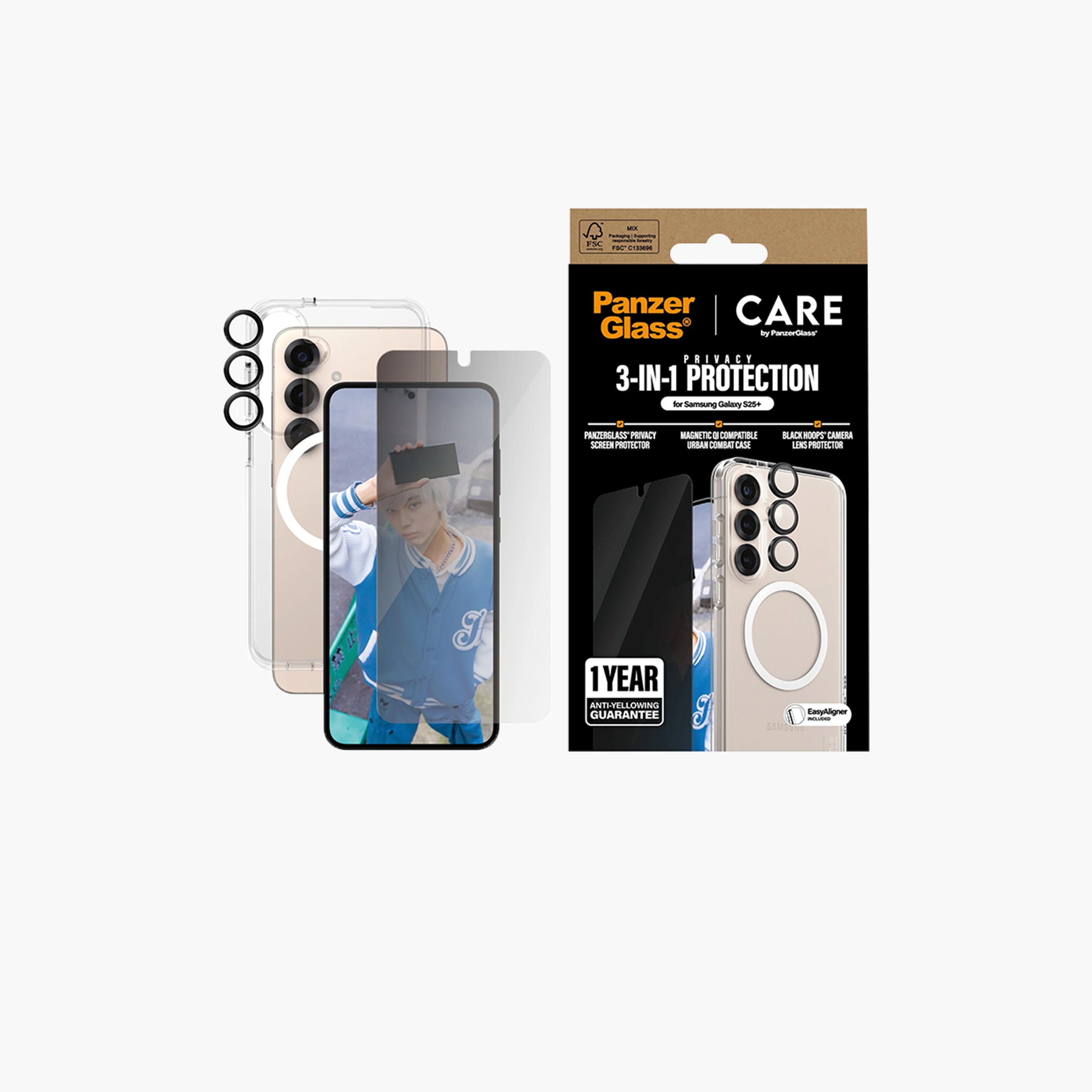 Panzer Glass CARE Flagship 3-in-1 Protection Package Samsung Galaxy S25 Plus - Privacy-electronics-accessories-mobileaccesories-image-1