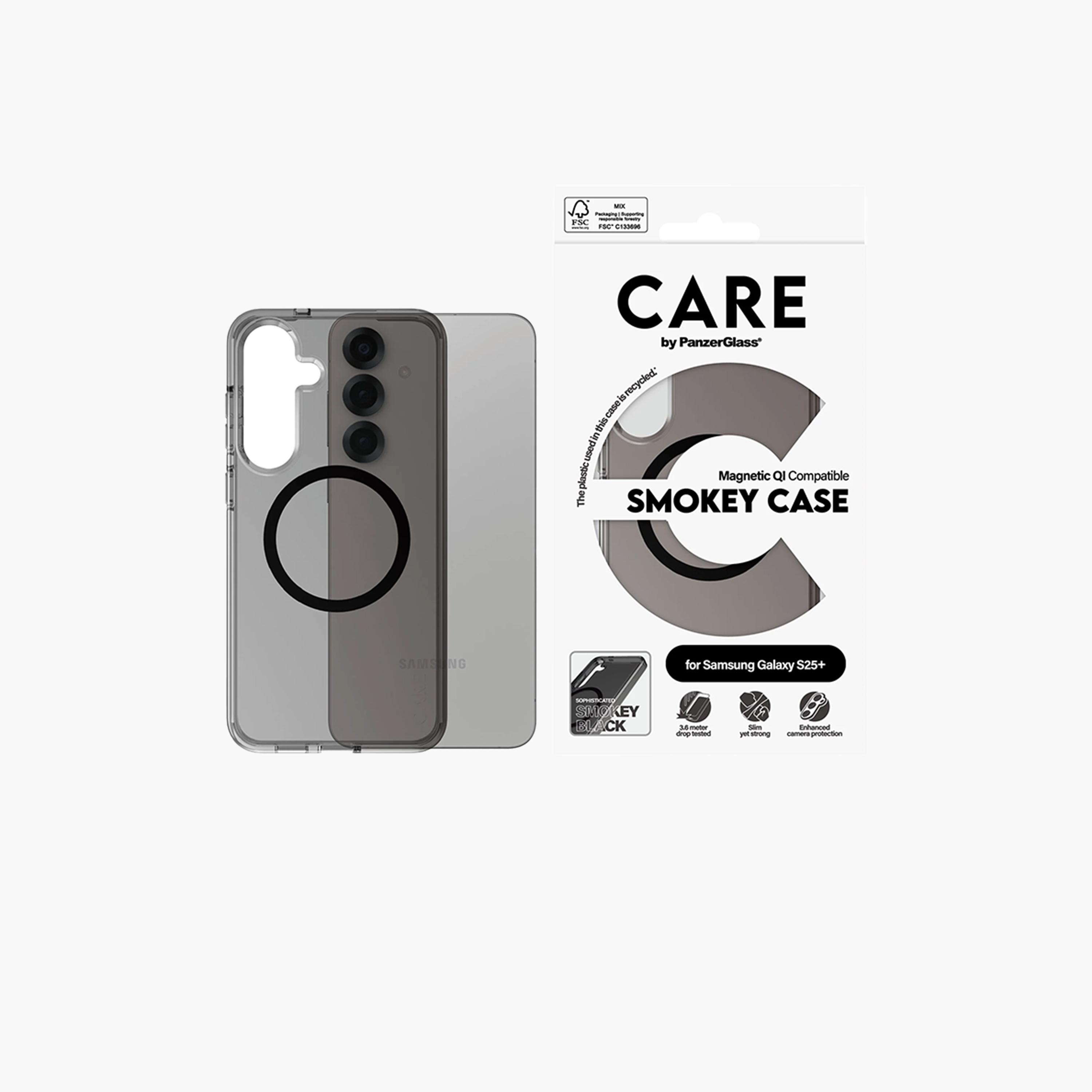 Panzer Glass CARE Flagship Qi Black Case for Samsung Galaxy S25 Plus - Smokey-electronics-accessories-mobileaccesories-image-1
