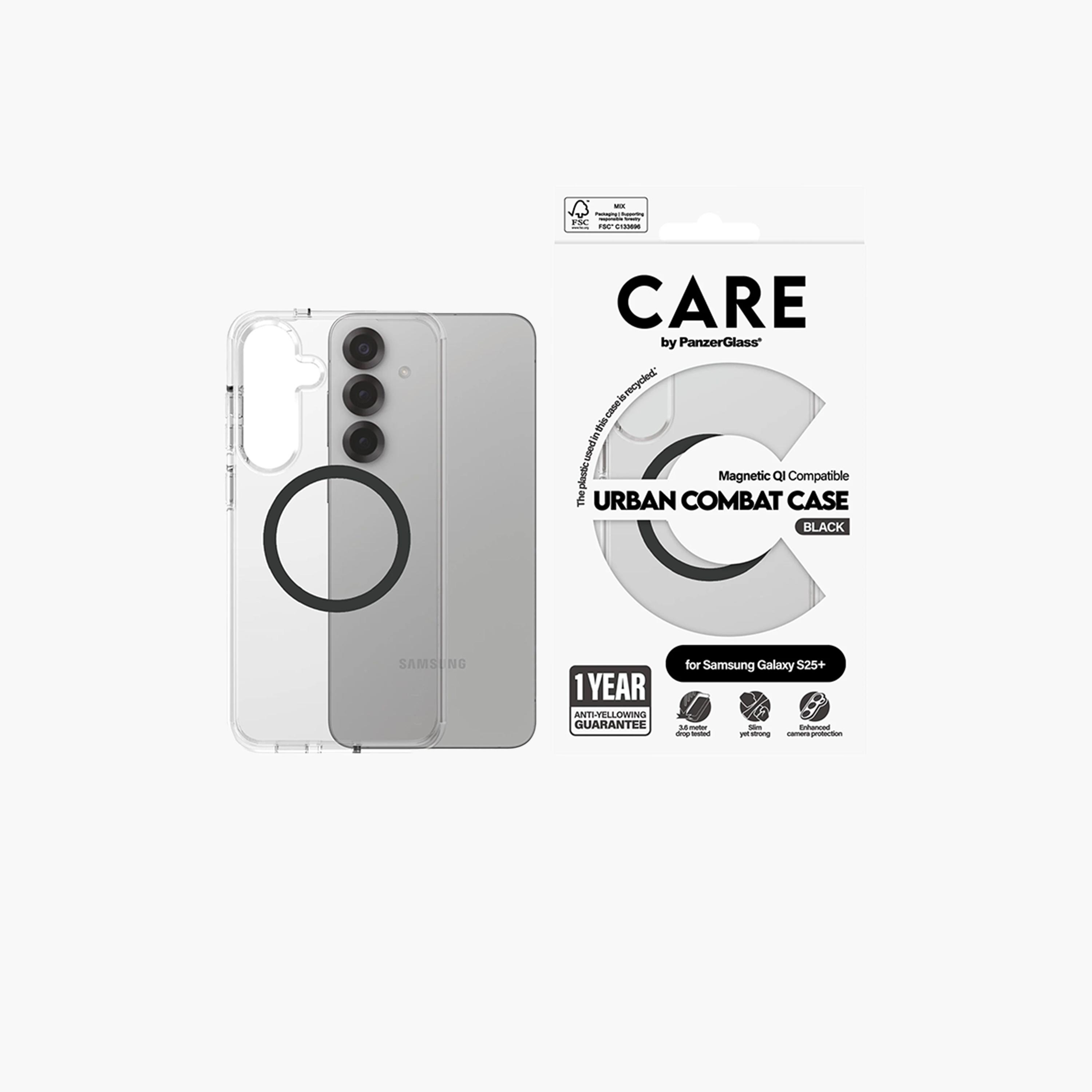 Panzer Glass CARE Flagship Qi Black Case for Samsung Galaxy S25 Plus - Clear-electronics-accessories-mobileaccesories-image-1