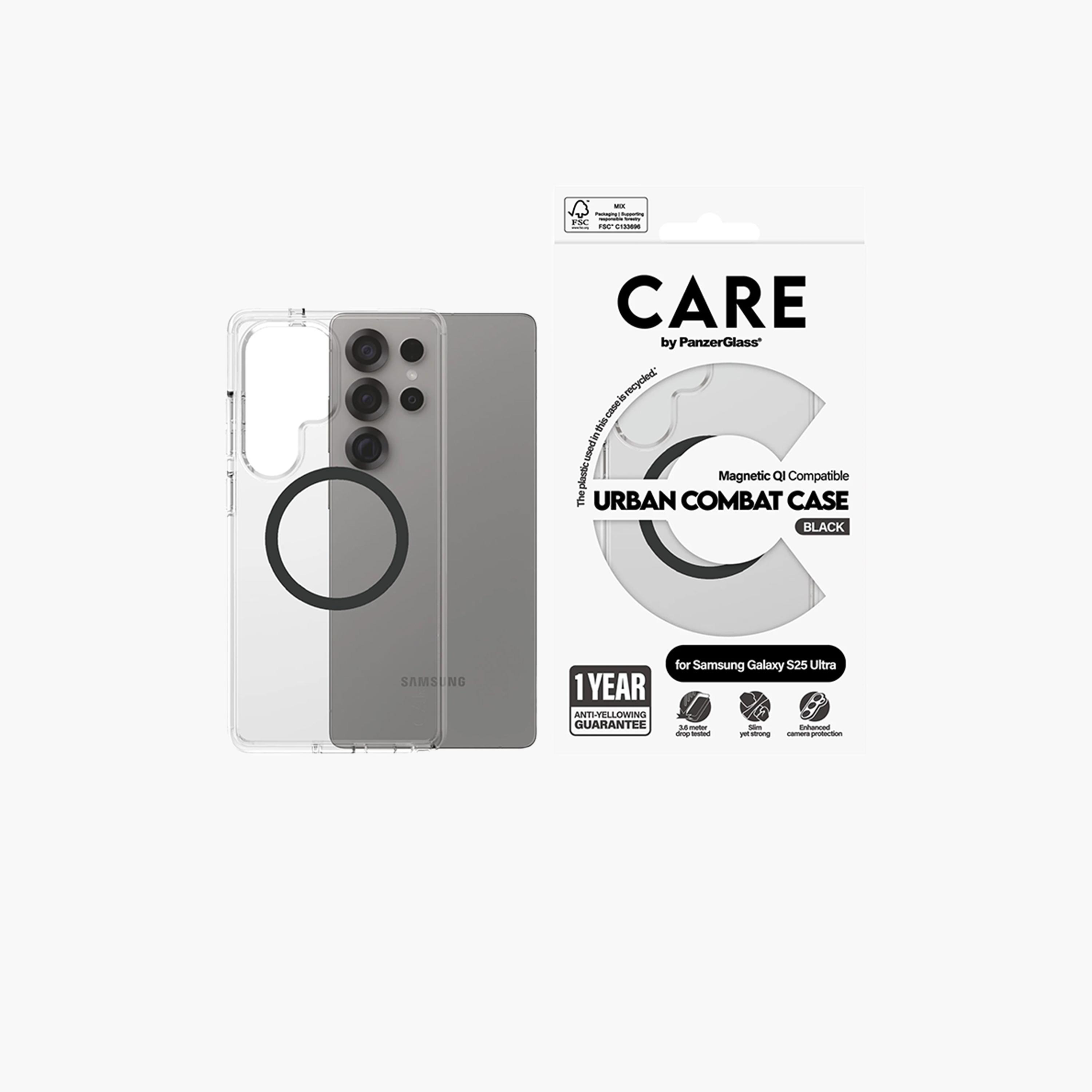Panzer Glass CARE Flagship Qi Black Case for Samsung Galaxy S25 Ultra - Clear-electronics-accessories-mobileaccesories-image-1