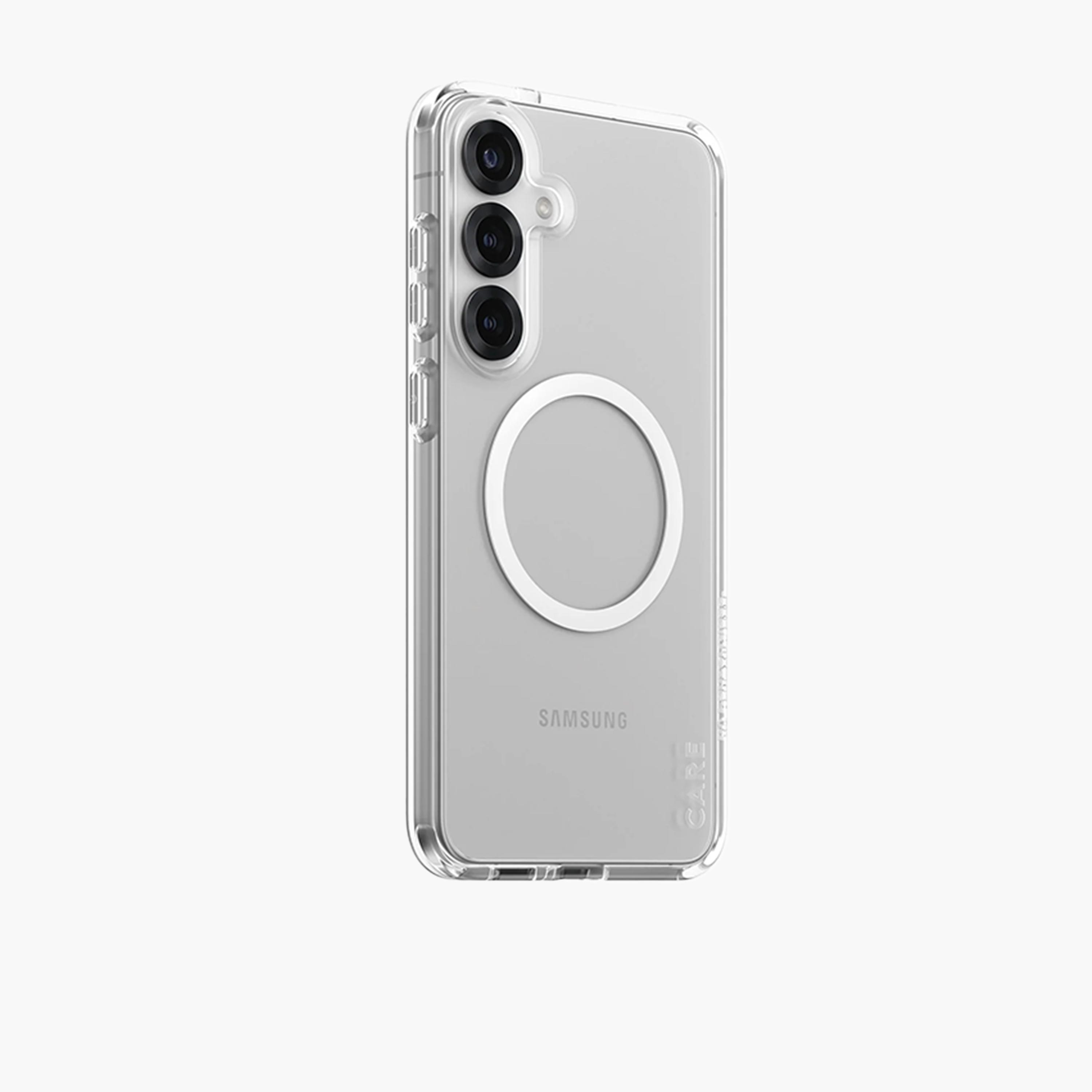 بانزر جلاس - حافظة هاتف كير فلاغ شيب Qi الأبيض لهاتف سامسونج جالاكسي S25 بلس - شفاف-electronics-accessories-mobileaccesories-image-2