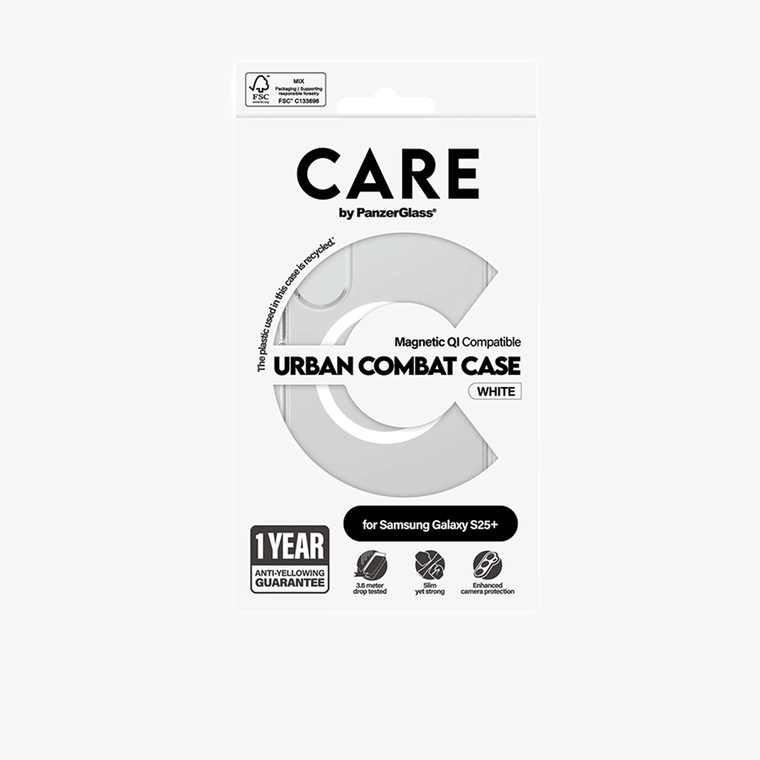 بانزر جلاس - حافظة هاتف كير فلاغ شيب Qi الأبيض لهاتف سامسونج جالاكسي S25 بلس - شفاف-electronics-accessories-mobileaccesories-image-4