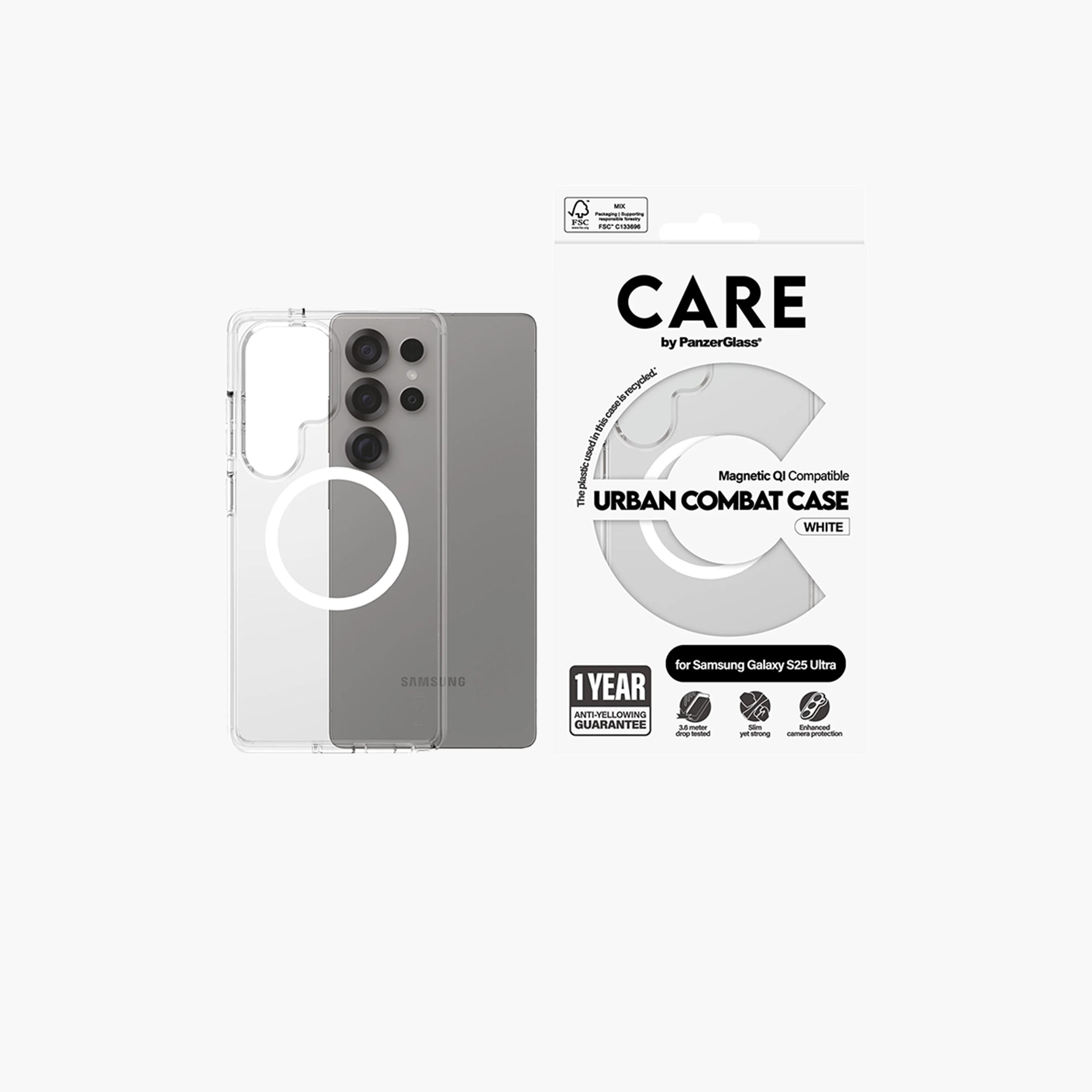 Panzer Glass CARE Flagship Qi White Case for Samsung Galaxy S25 Ultra - Clear-electronics-accessories-mobileaccesories-image-1