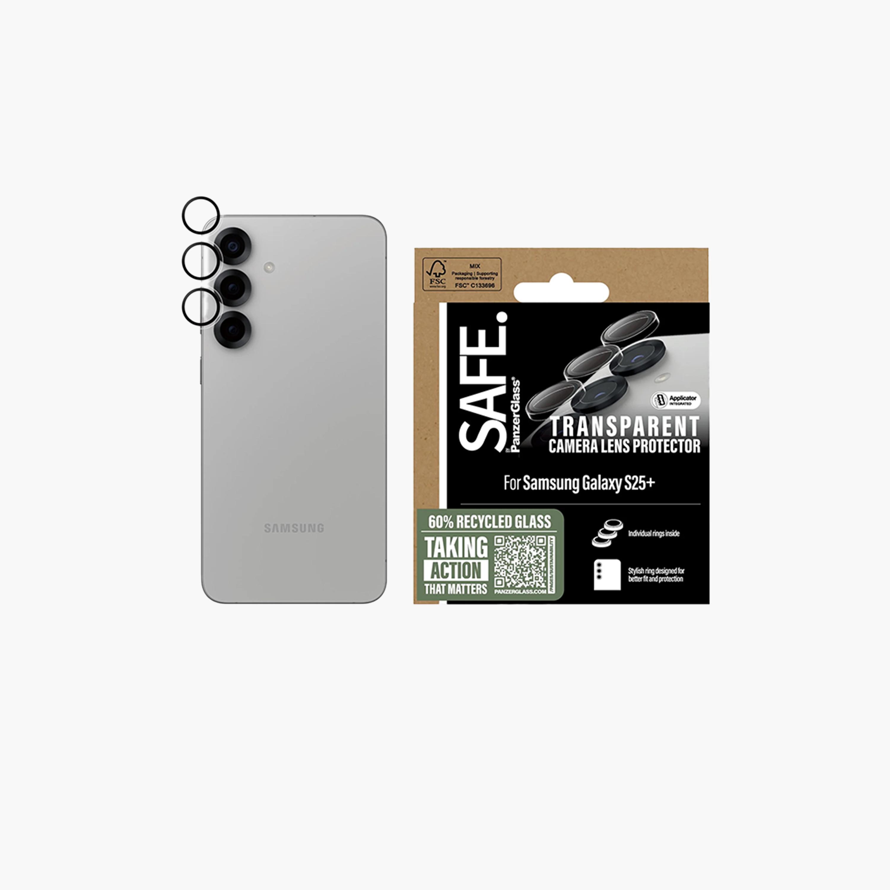 بانزر جلاس - واقي عدسة الكاميرا الآمن لهاتف سامسونج جالاكسي إس 25 بلس - شفاف-electronics-accessories-mobileaccesories-image-1