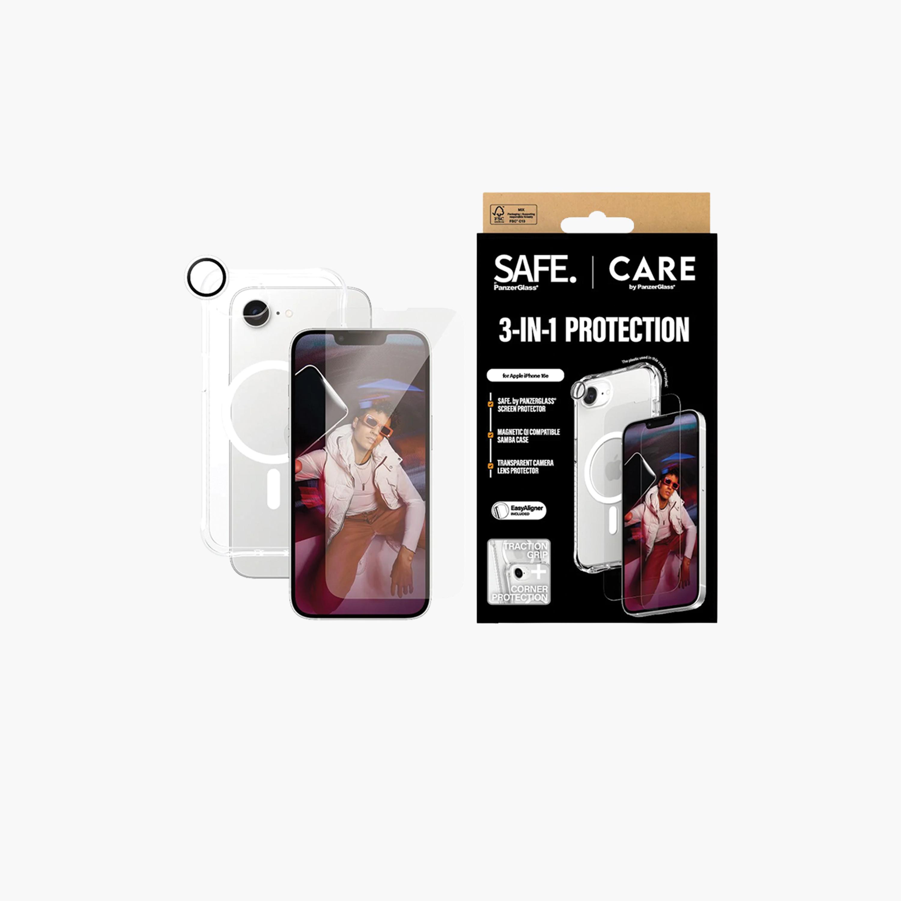 بانزر جلاس - مجموعة حماية 3 في 1 لهاتف آي فون 16e - شفاف-electronics-accessories-mobileaccesories-image-1