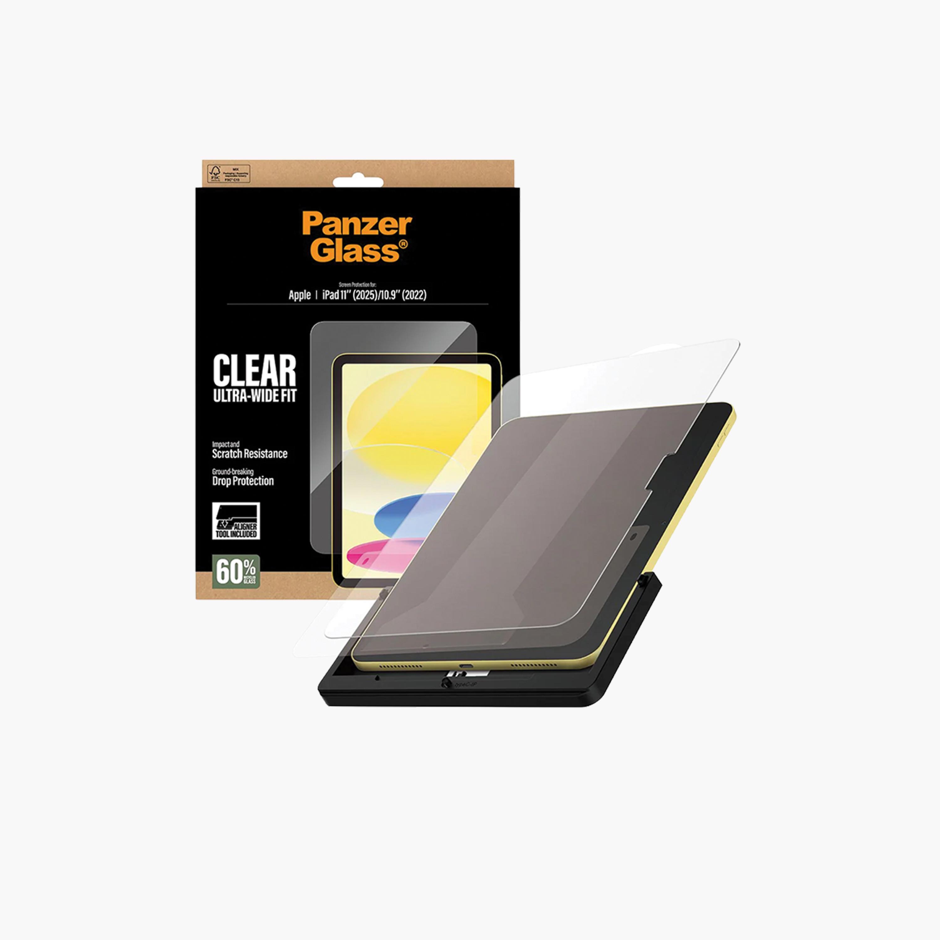 Panzer Glass Ultra-Wide Fit Screen Protector with Fastfit Tool for iPad 11" 2025/iPad 10.9" 2022 - Clear-electronics-accessories-mobileaccesories-image-1