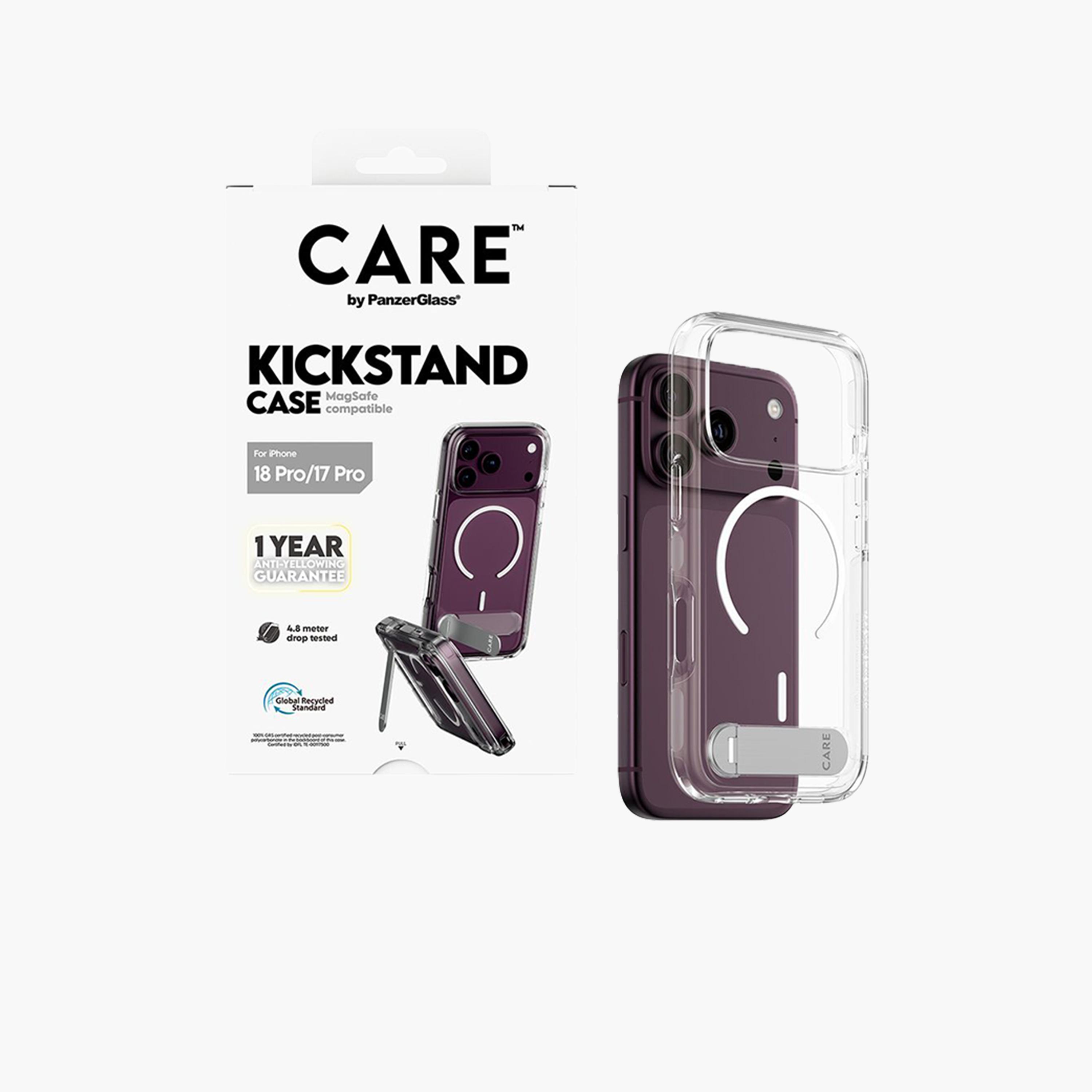 Panzer Glass CARE Kickstand Case with White MagSafe for iPhone 18 Pro - Clear-electronics-accessories-mobileaccesories-image-2