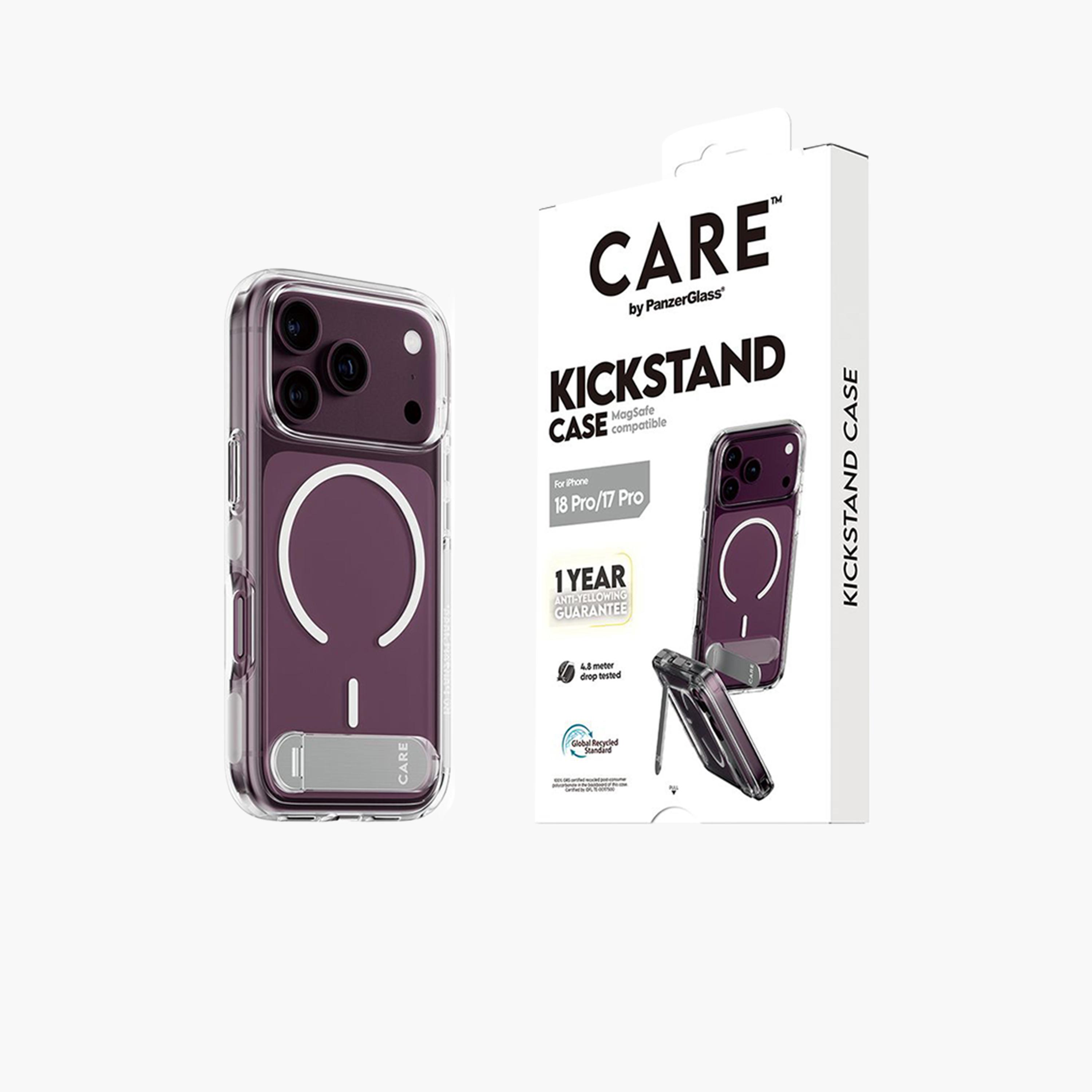 Panzer Glass CARE Kickstand Case with White MagSafe for iPhone 18 Pro - Clear-electronics-accessories-mobileaccesories-image-3