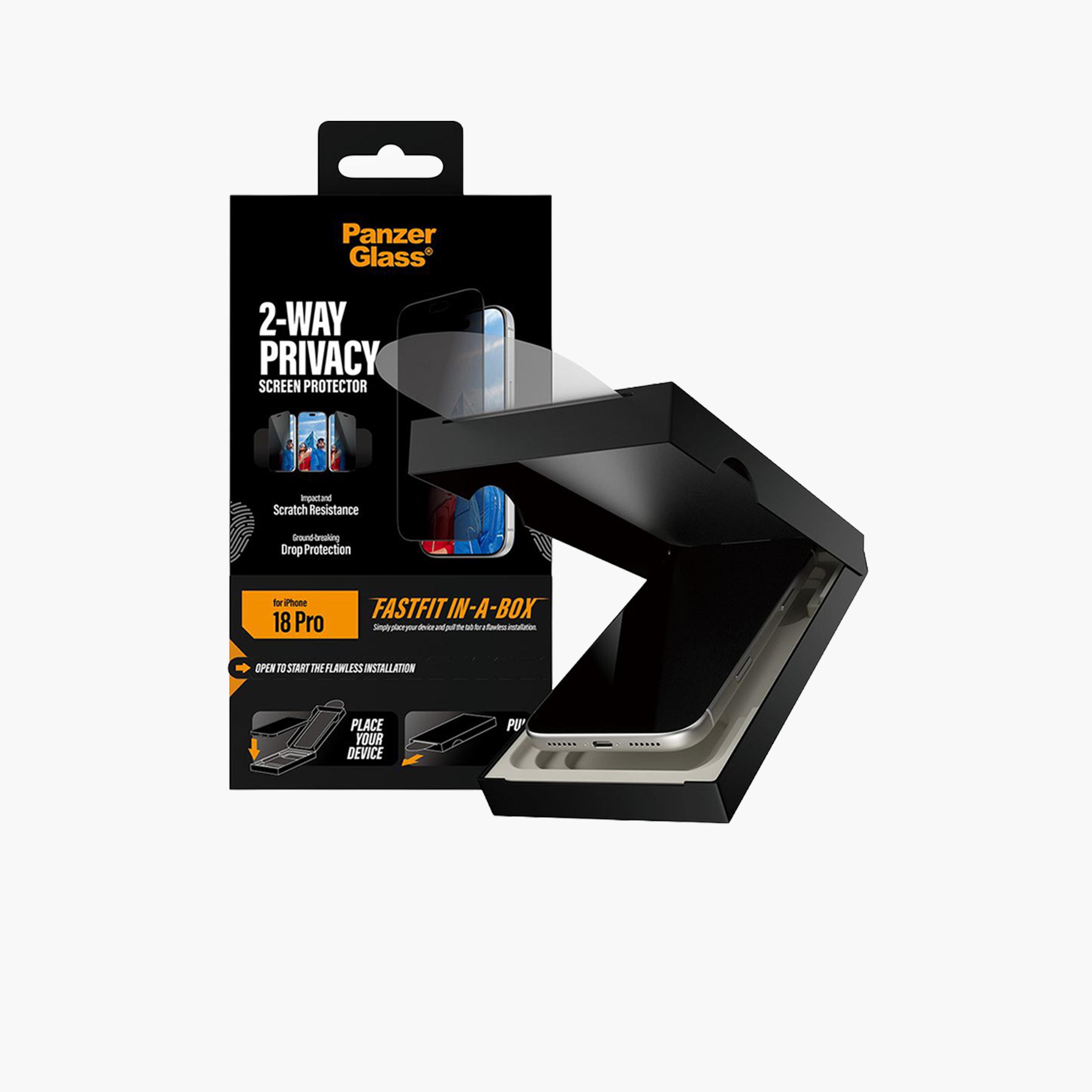 Panzer Glass 2-Way Privacy Ultra-Wide Fit Screen Protector with FastFit In-a-Box for iPhone 18 Pro - Privacy-electronics-accessories-mobileaccesories-image-2