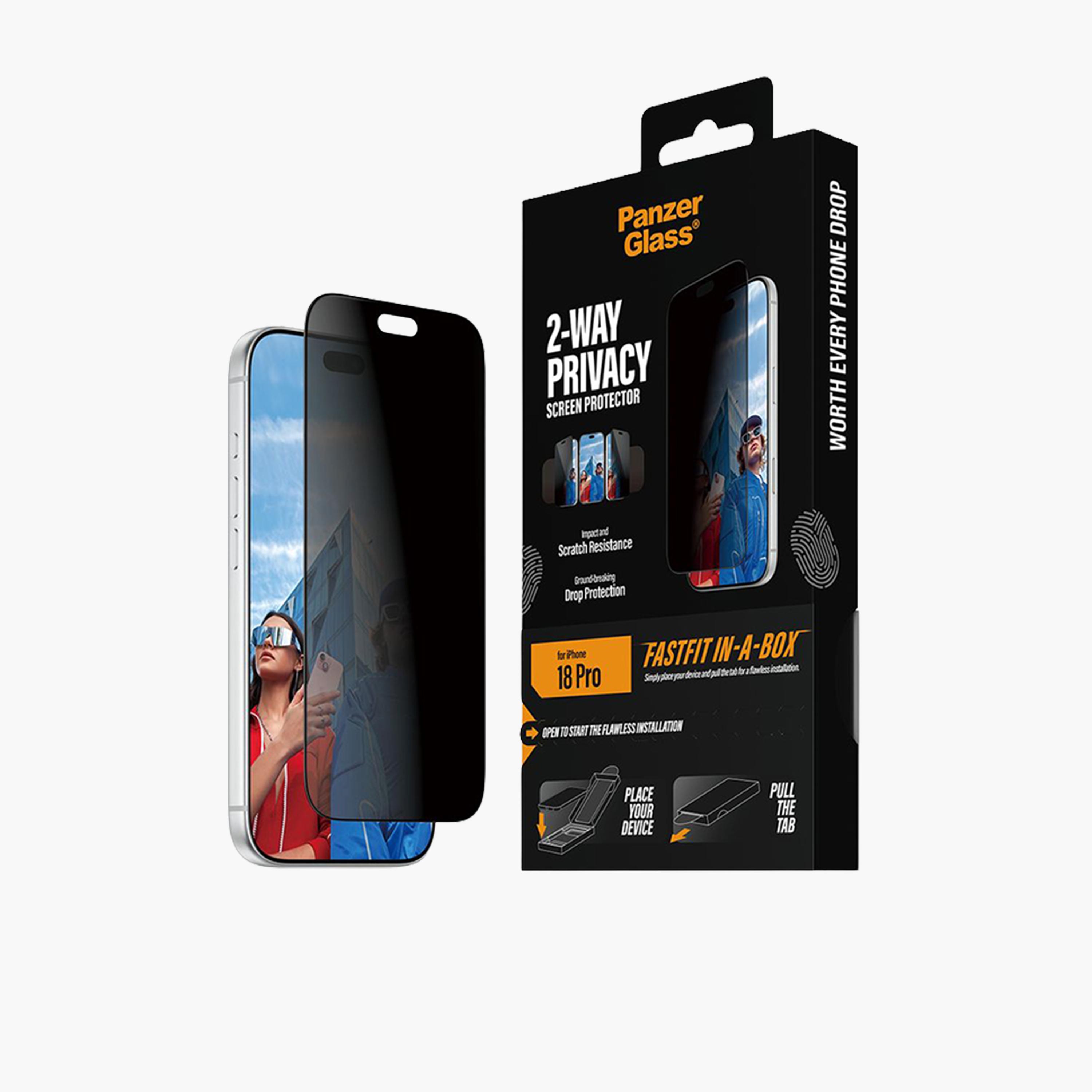 Panzer Glass 2-Way Privacy Ultra-Wide Fit Screen Protector with FastFit In-a-Box for iPhone 18 Pro - Privacy-electronics-accessories-mobileaccesories-image-3