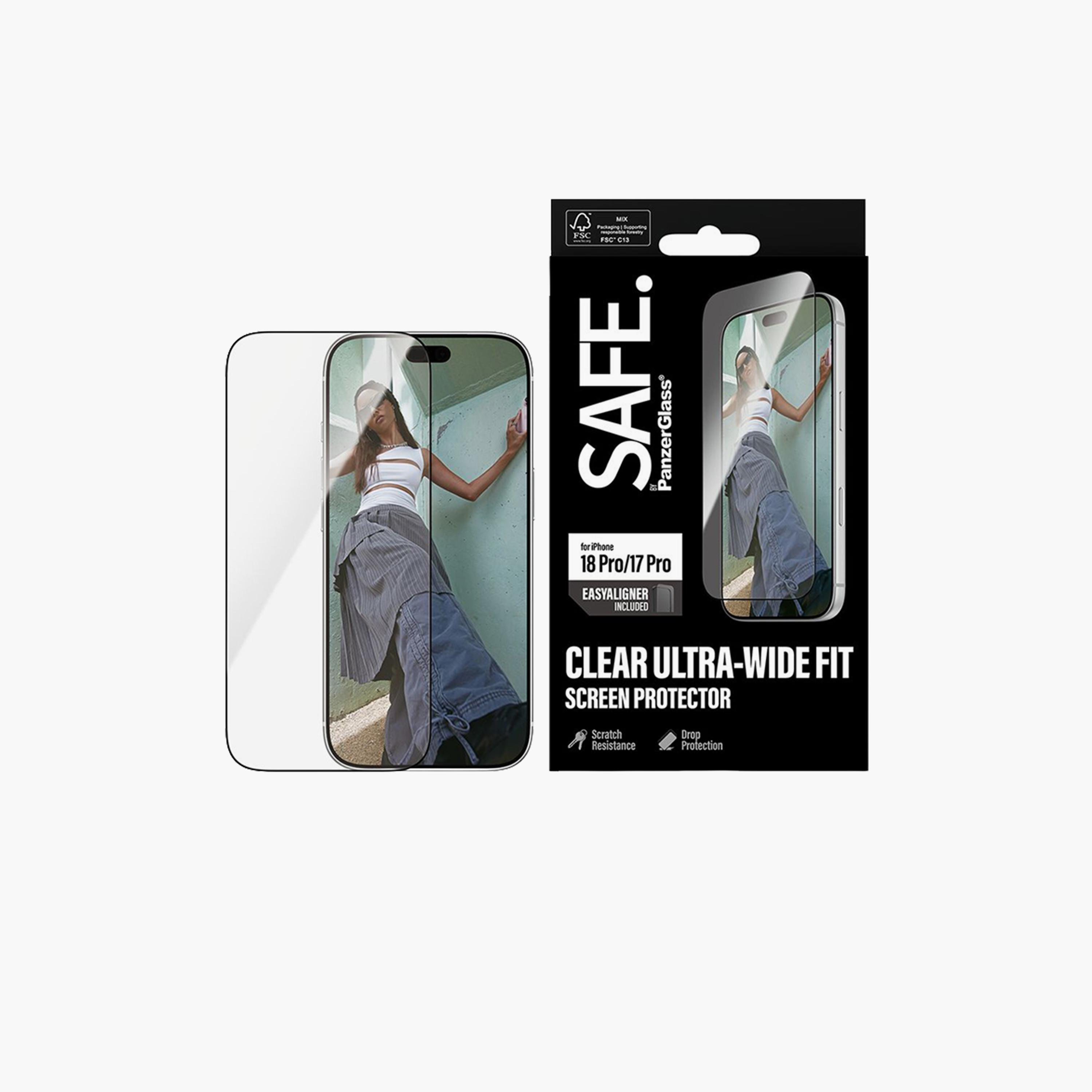 Panzer Glass SAFE Ultra-Wide Fit Screen Protector with EasyAligner for iPhone 18 Pro - Clear-electronics-accessories-mobileaccesories-image-1