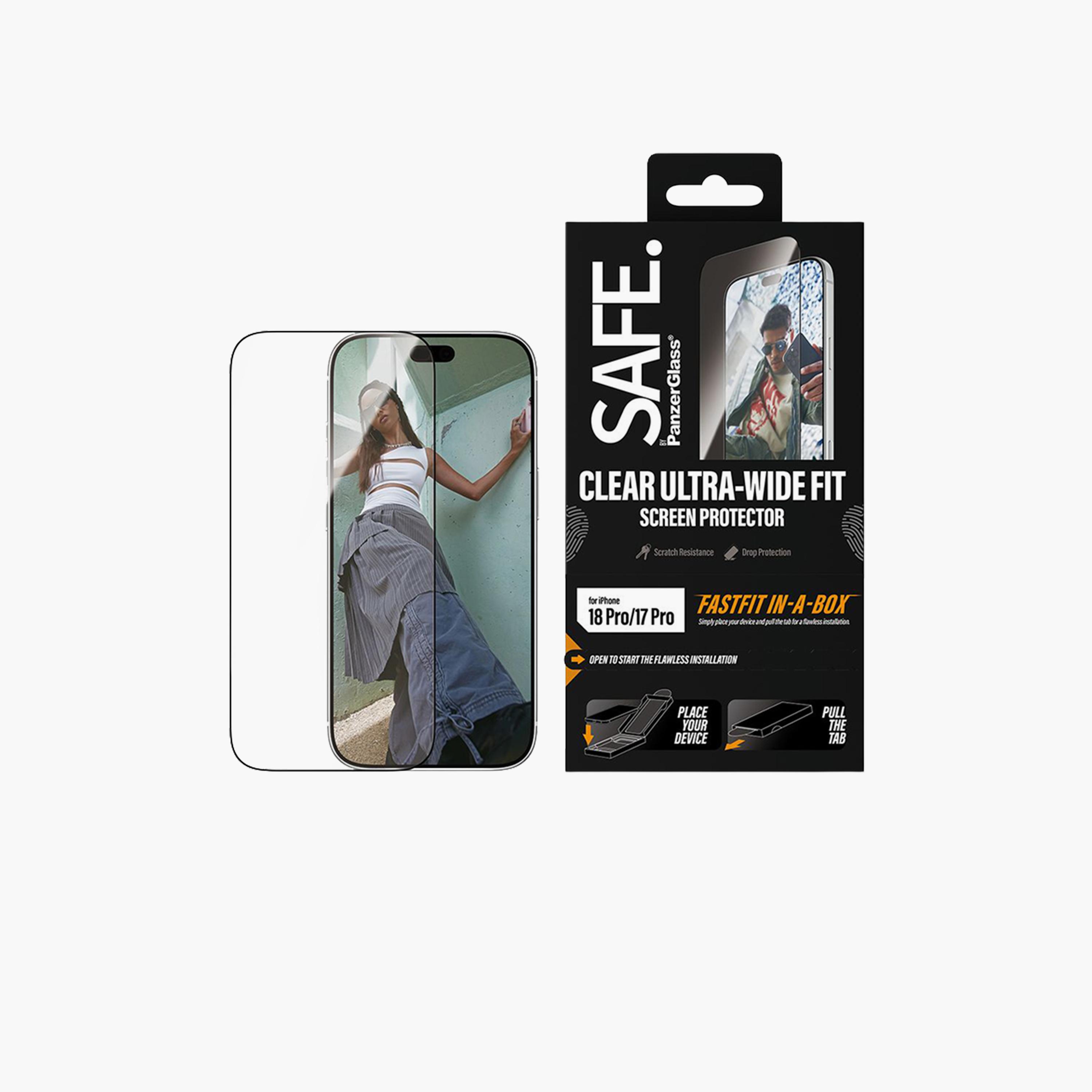 Panzer Glass SAFE Ultra-Wide Fit Screen Protector with Fast In-a-Box for iPhone 18 Pro - Clear-electronics-accessories-mobileaccesories-image-1