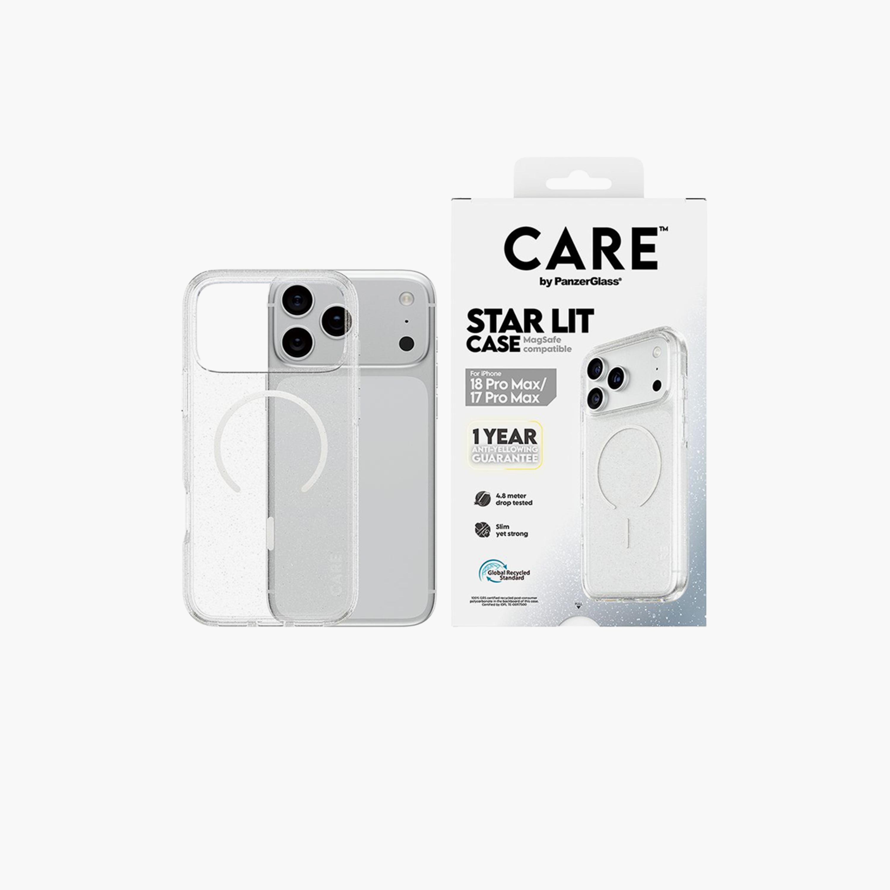 Panzer Glass CARE Star Lit Case with White MagSafe for iPhone 18 Pro Max - Clear-electronics-accessories-mobileaccesories-image-1