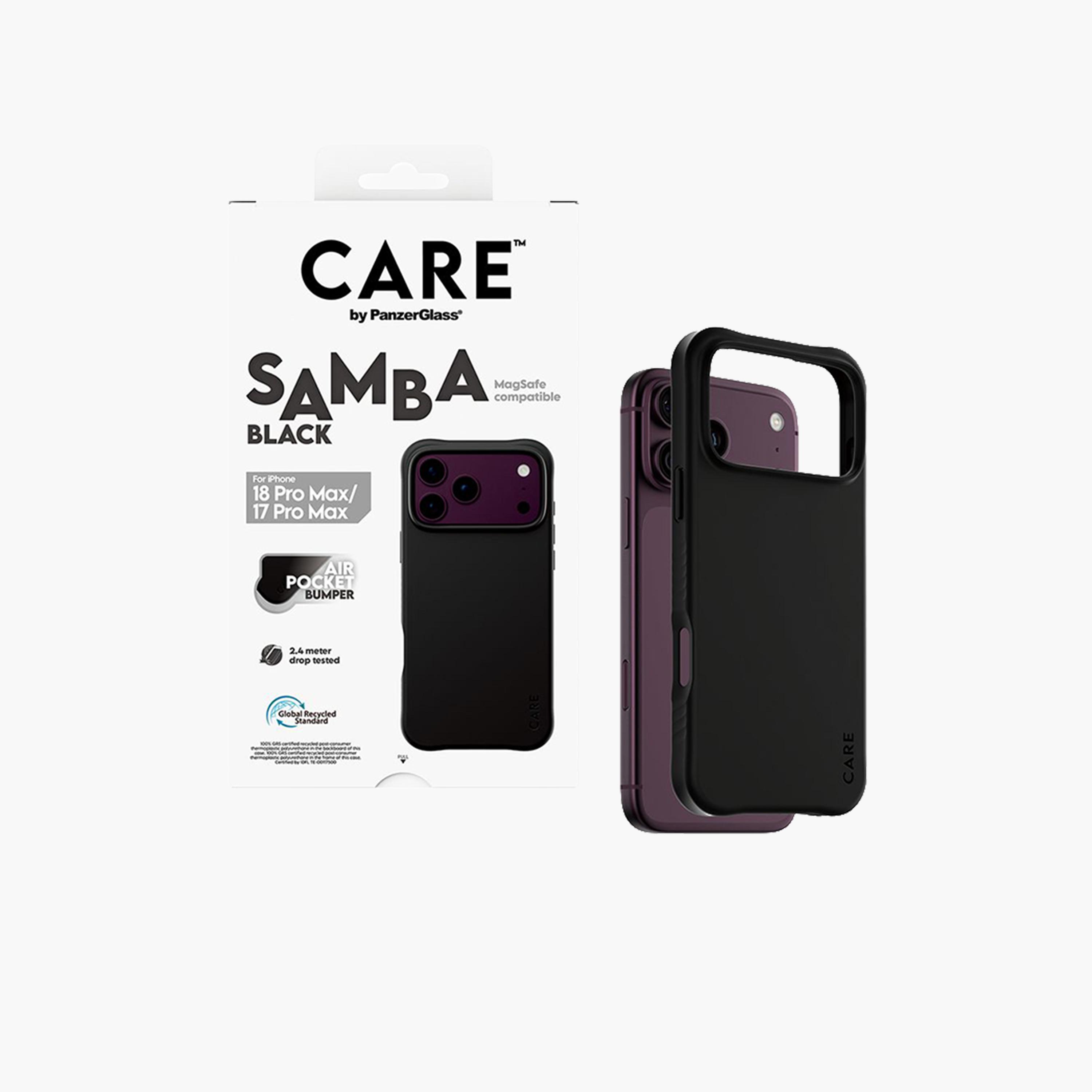 بانزر جلاس - حافظة هاتف كير سامبا دعم تقنية Magسيف لهاتف آي فون 18 برو ماكس - أسود-electronics-accessories-mobileaccesories-image-2