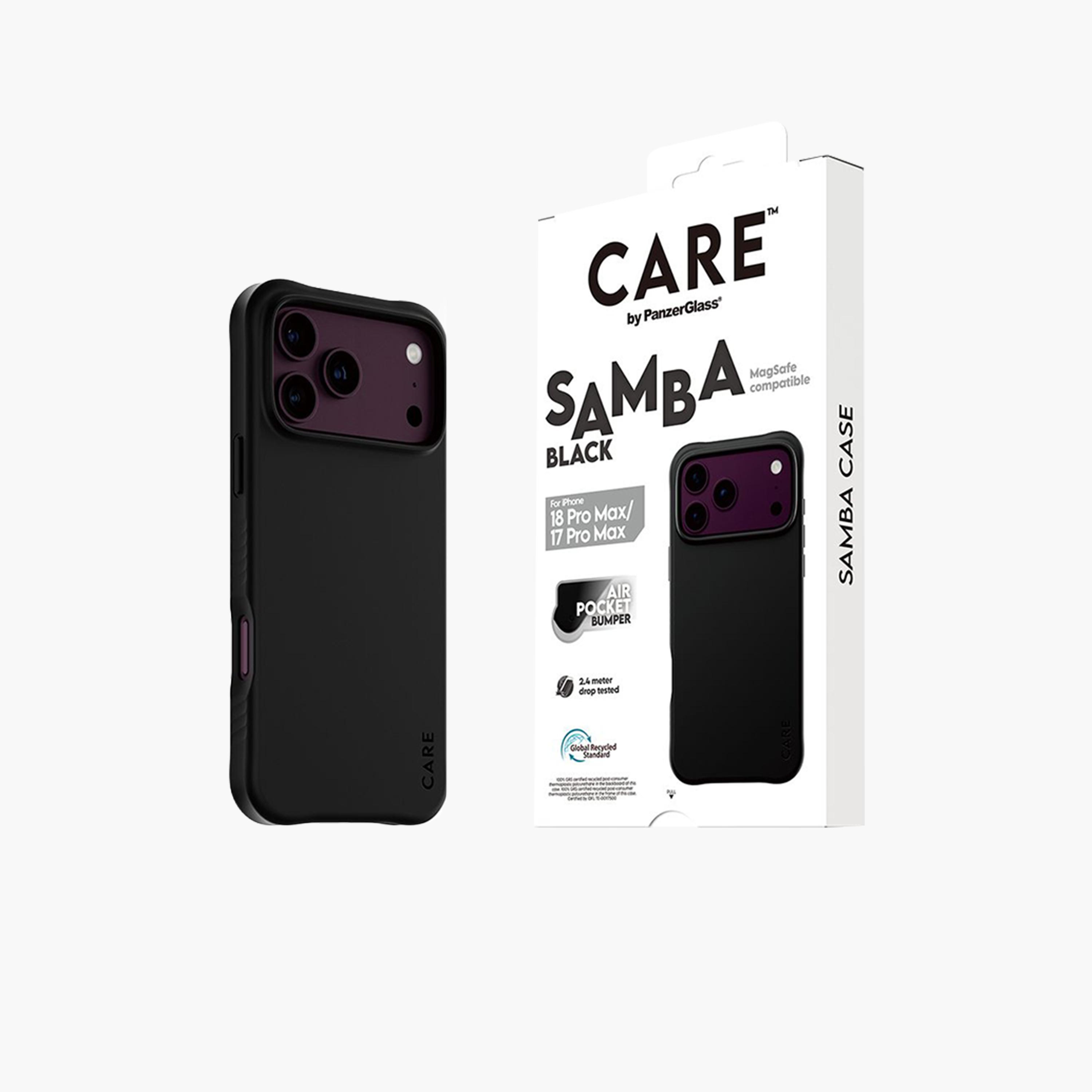 بانزر جلاس - حافظة هاتف كير سامبا دعم تقنية Magسيف لهاتف آي فون 18 برو ماكس - أسود-electronics-accessories-mobileaccesories-image-3