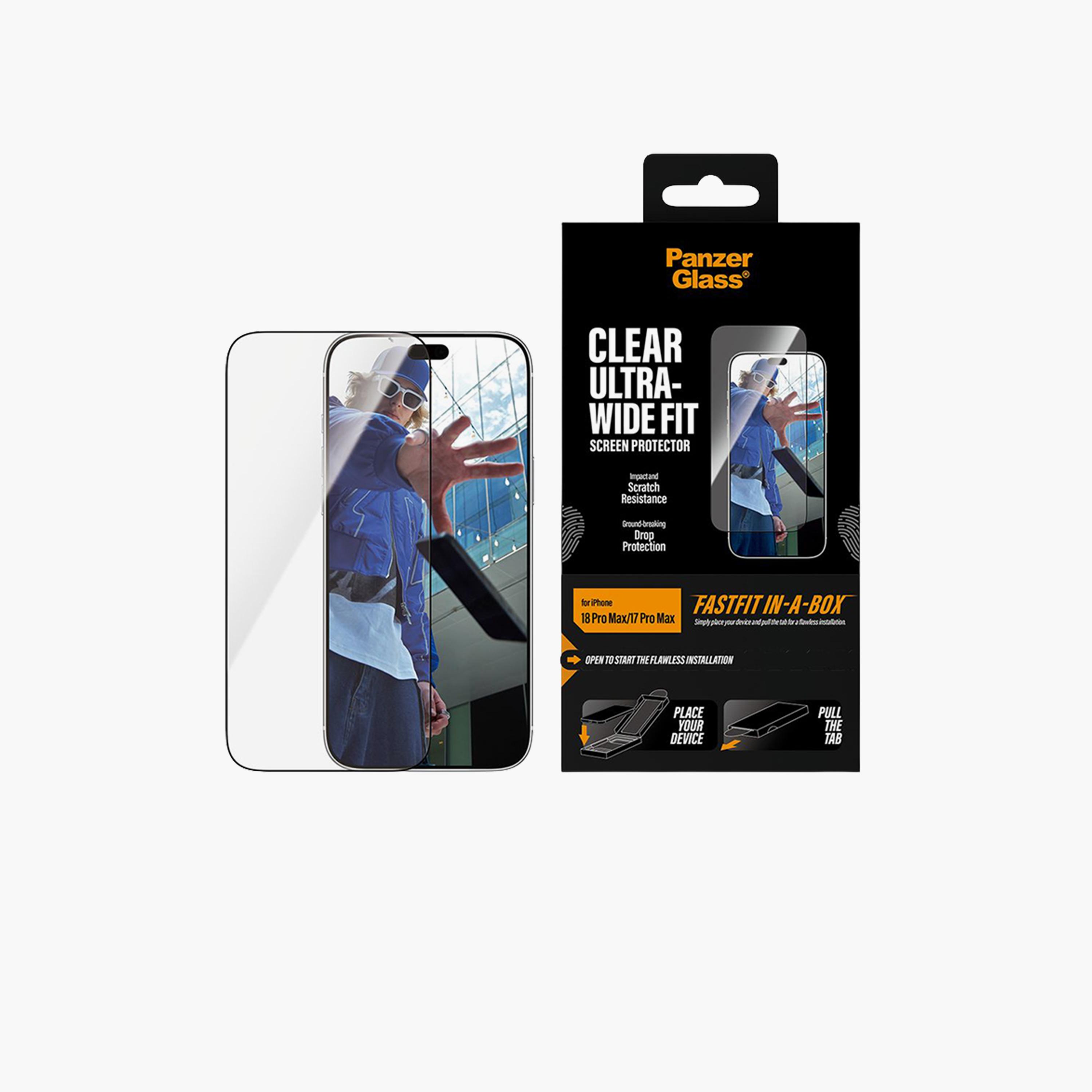 Panzer Glass Ultra-Wide Fit Screen Protector with FastFit In-a-Box for iPhone 18 Pro Max - Clear-electronics-accessories-mobileaccesories-image-1