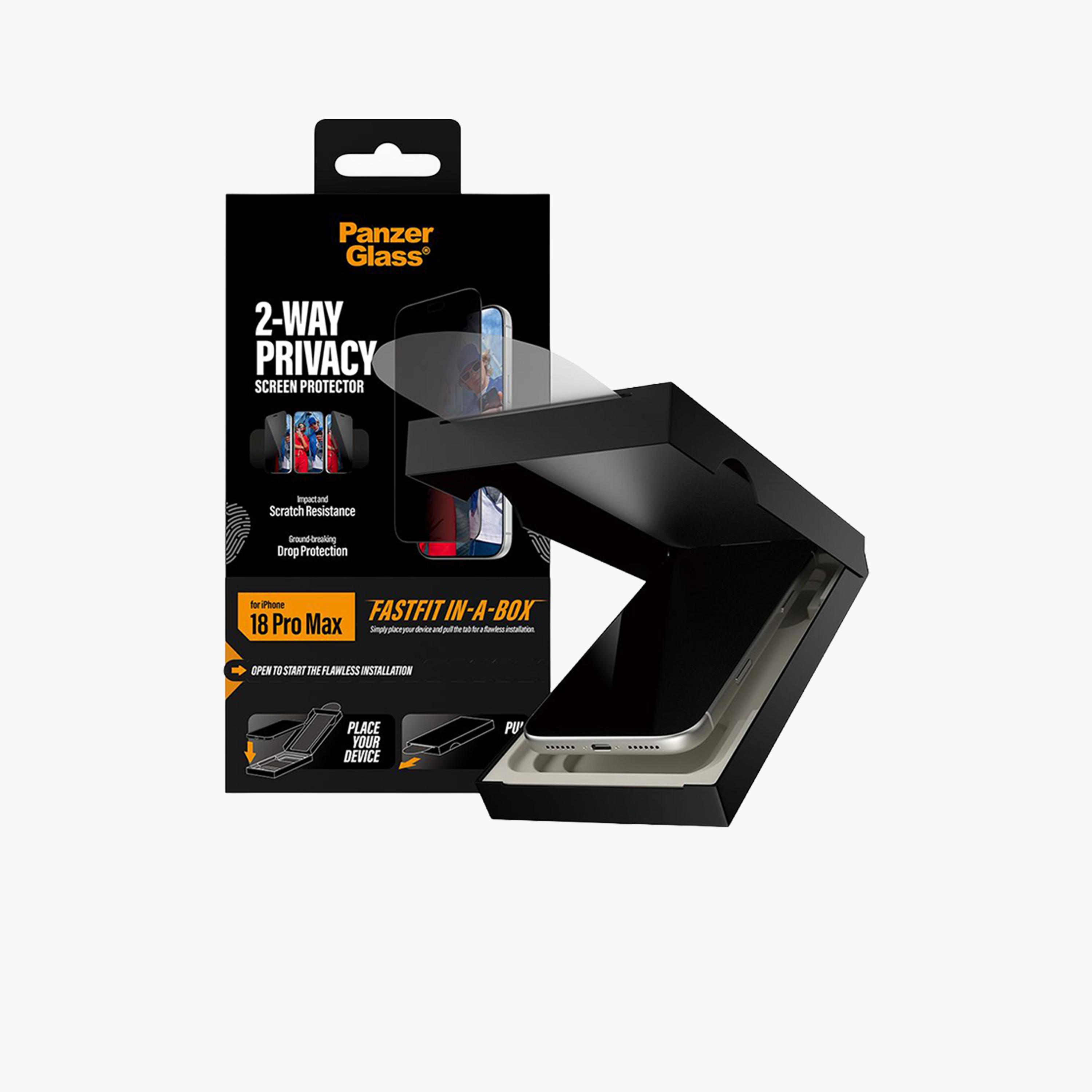 Panzer Glass 2-Way Privacy Ultra-Wide Fit Screen Protector with FastFit In-a-Box for iPhone 18 Pro Max - Privacy-electronics-accessories-mobileaccesories-image-2