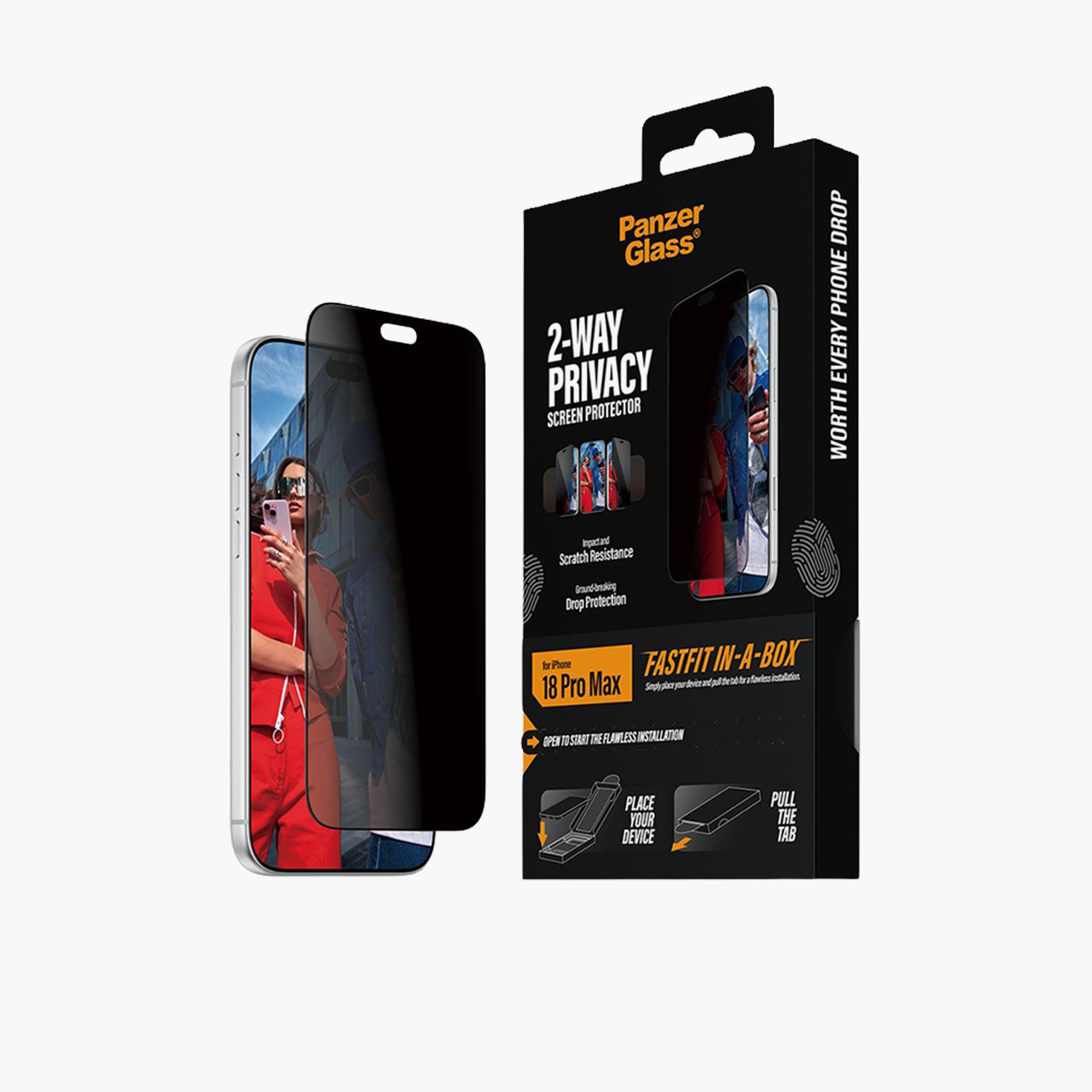 Panzer Glass 2-Way Privacy Ultra-Wide Fit Screen Protector with FastFit In-a-Box for iPhone 18 Pro Max - Privacy-electronics-accessories-mobileaccesories-image-3