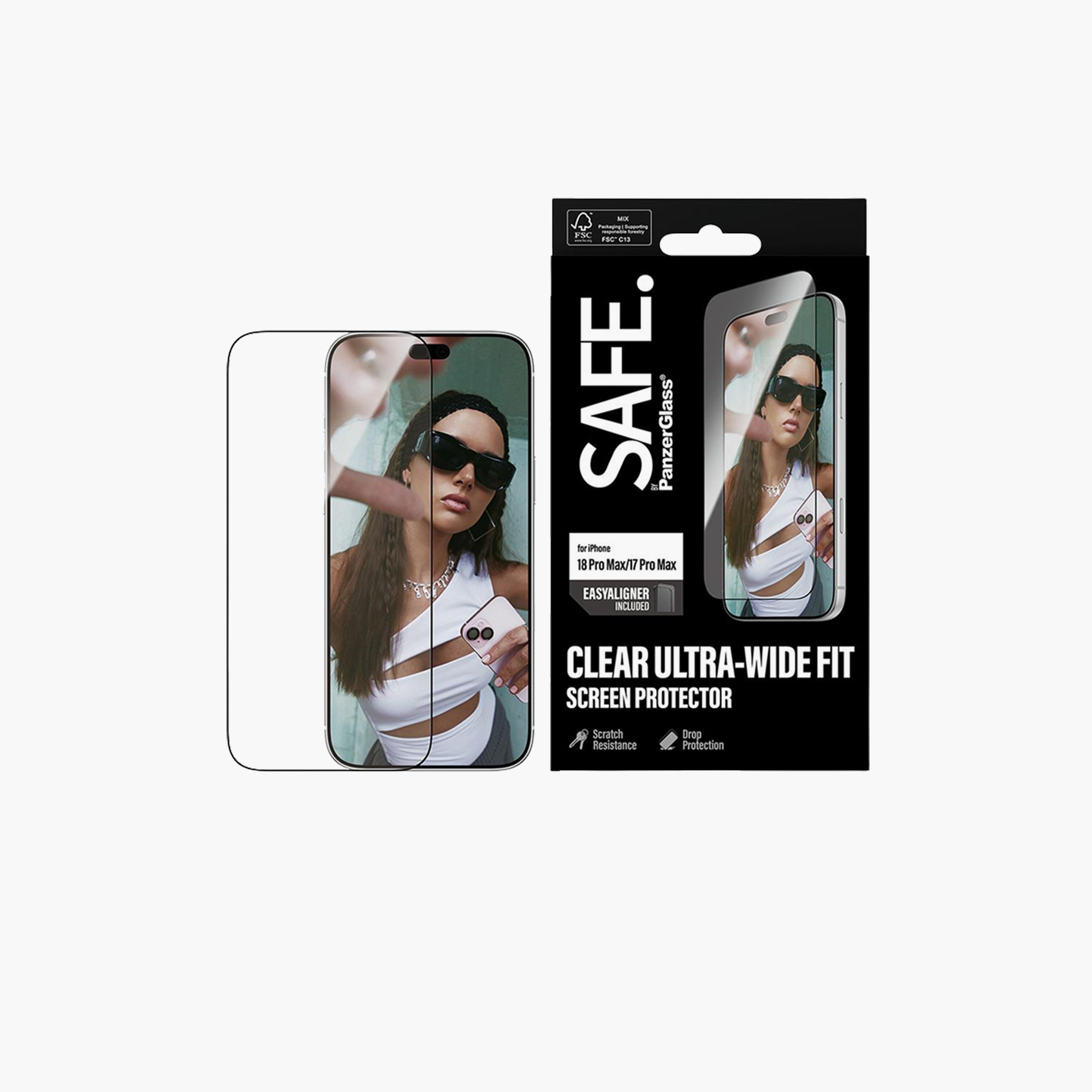 Panzer Glass SAFE Ultra-Wide Fit Screen Protector with EasyAligner for iPhone 18 Pro Max - Clear-electronics-accessories-mobileaccesories-image-1