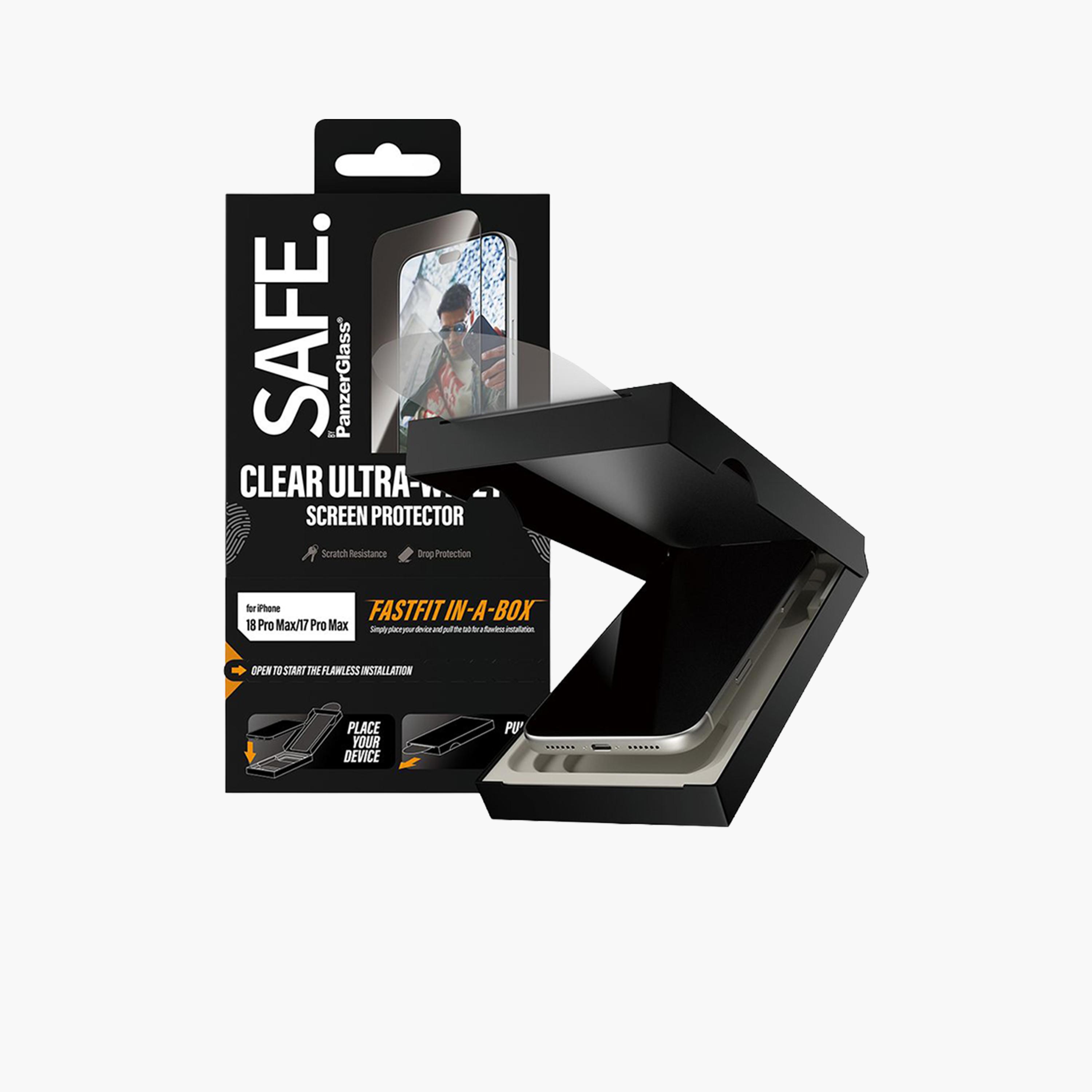 Panzer Glass SAFE Ultra-Wide Fit Screen Protector with Fast In-a-Box for iPhone 18 Pro Max - Clear-electronics-accessories-mobileaccesories-image-2