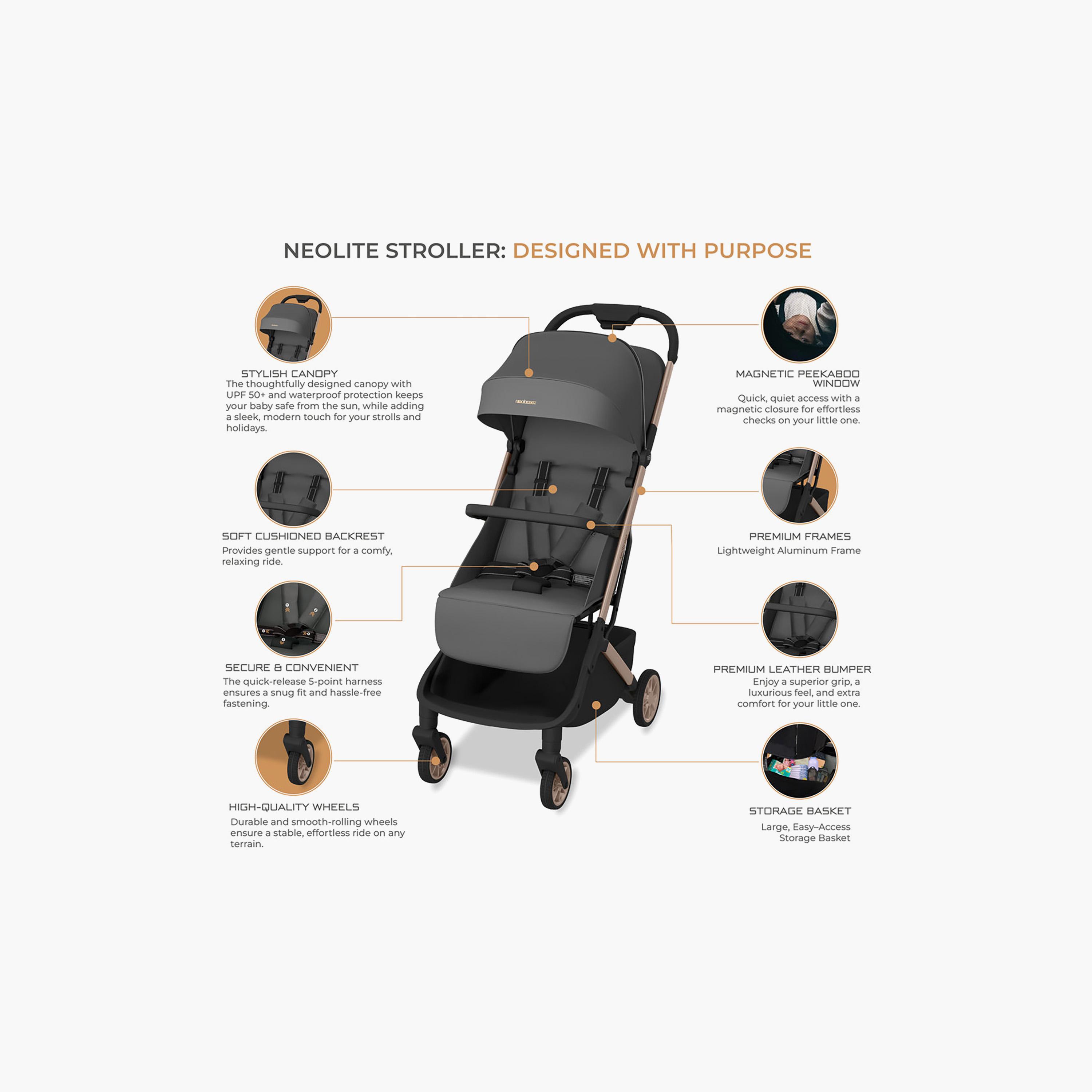 عربة أطفال للسفر فائقة الانضغاط للكبائن مع مظلة نيولايت من نيوبريز-baby-gear-strollersandprams-strollers-image-8