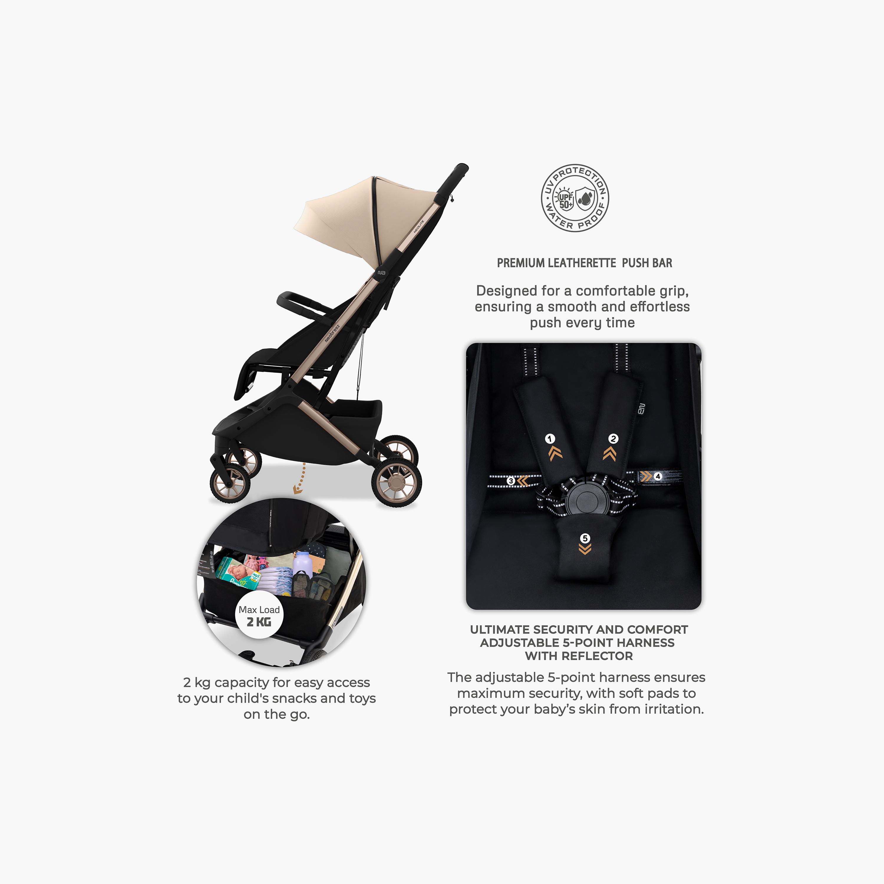 عربة أطفال للسفر فائقة الانضغاط للكبائن مع مظلة نيولايت من نيوبريز-baby-gear-strollersandprams-strollers-image-13