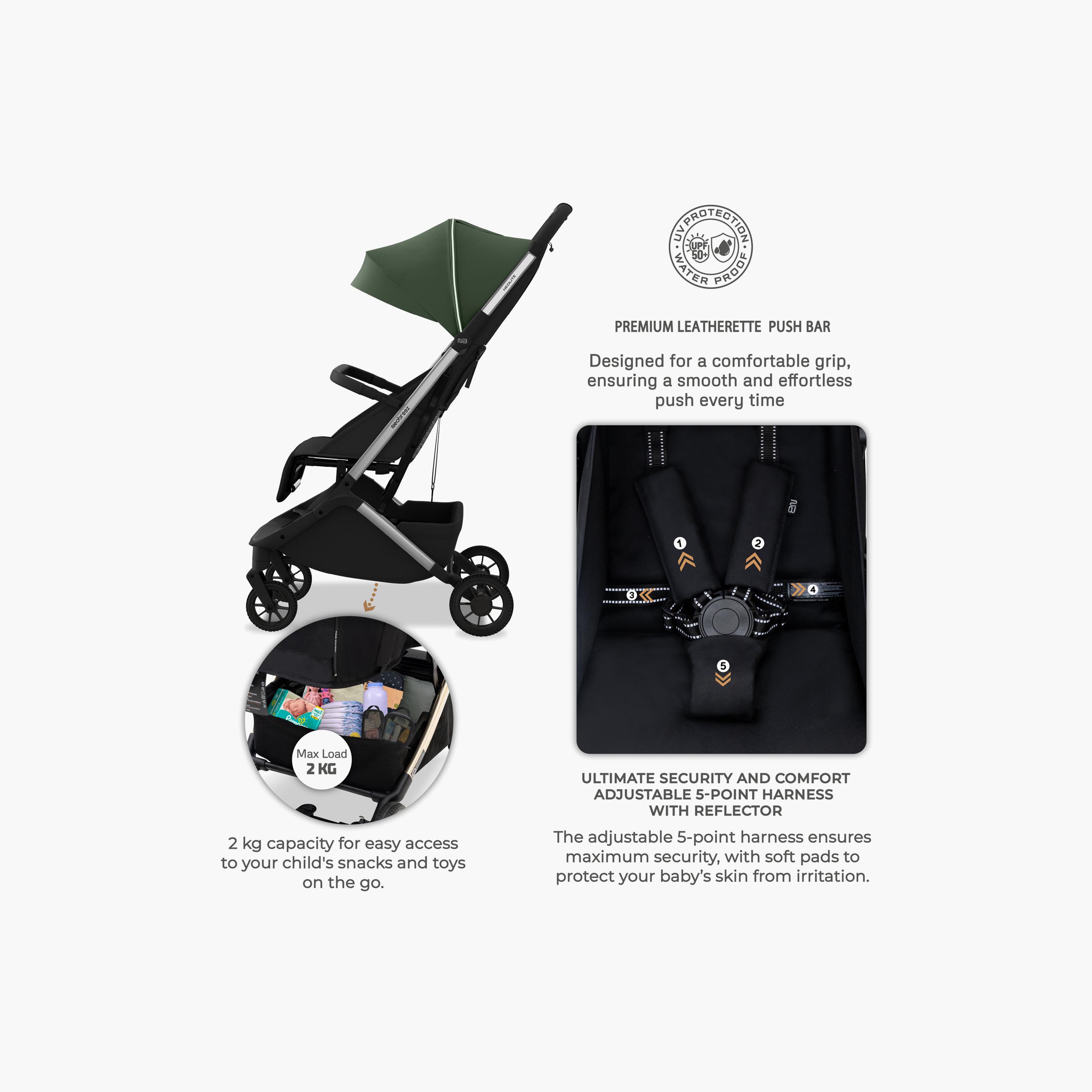 عربة أطفال للسفر فائقة الانضغاط للكبائن مع مظلة نيولايت من نيوبريز-baby-gear-strollersandprams-strollers-image-13