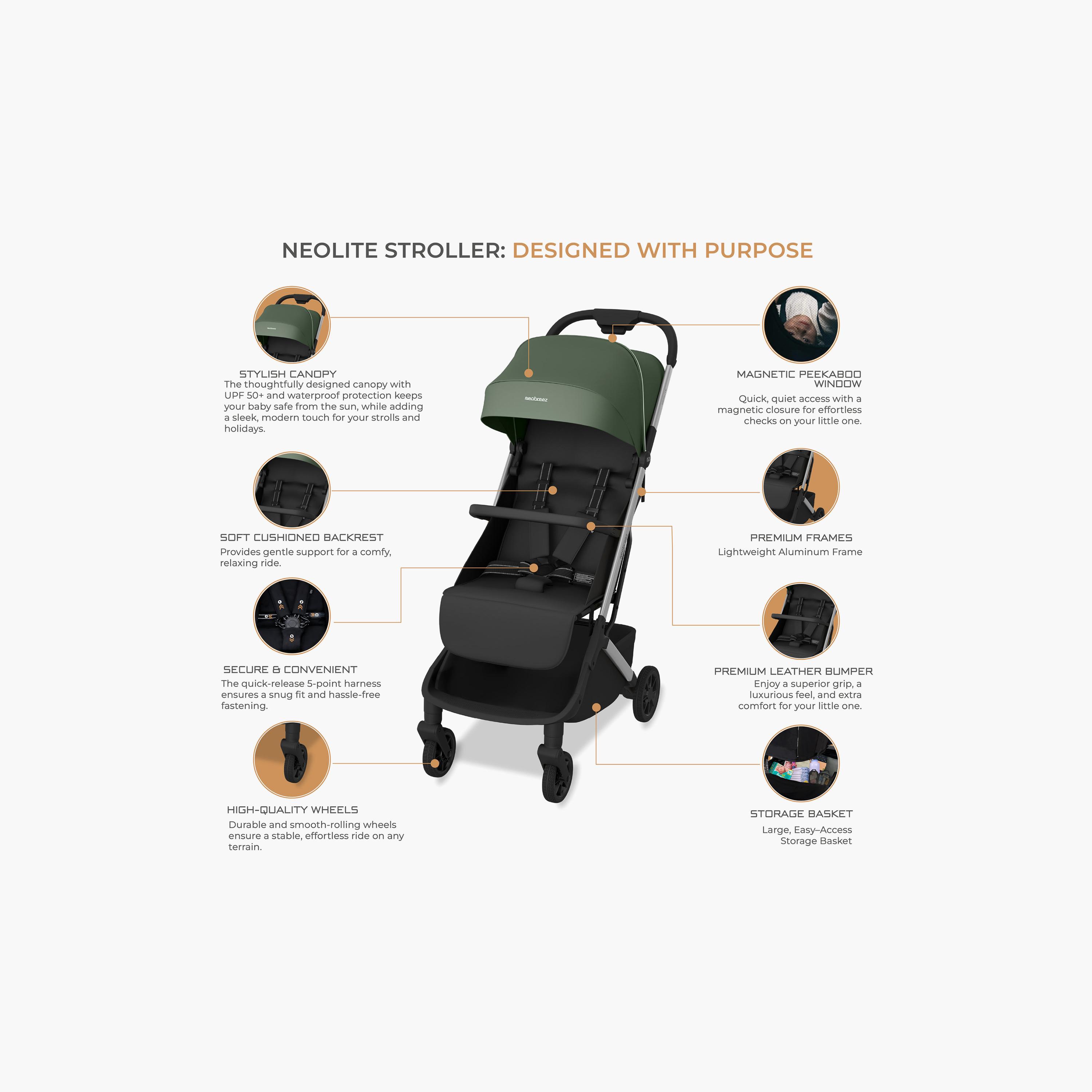عربة أطفال للسفر فائقة الانضغاط للكبائن مع مظلة نيولايت من نيوبريز-baby-gear-strollersandprams-strollers-image-7