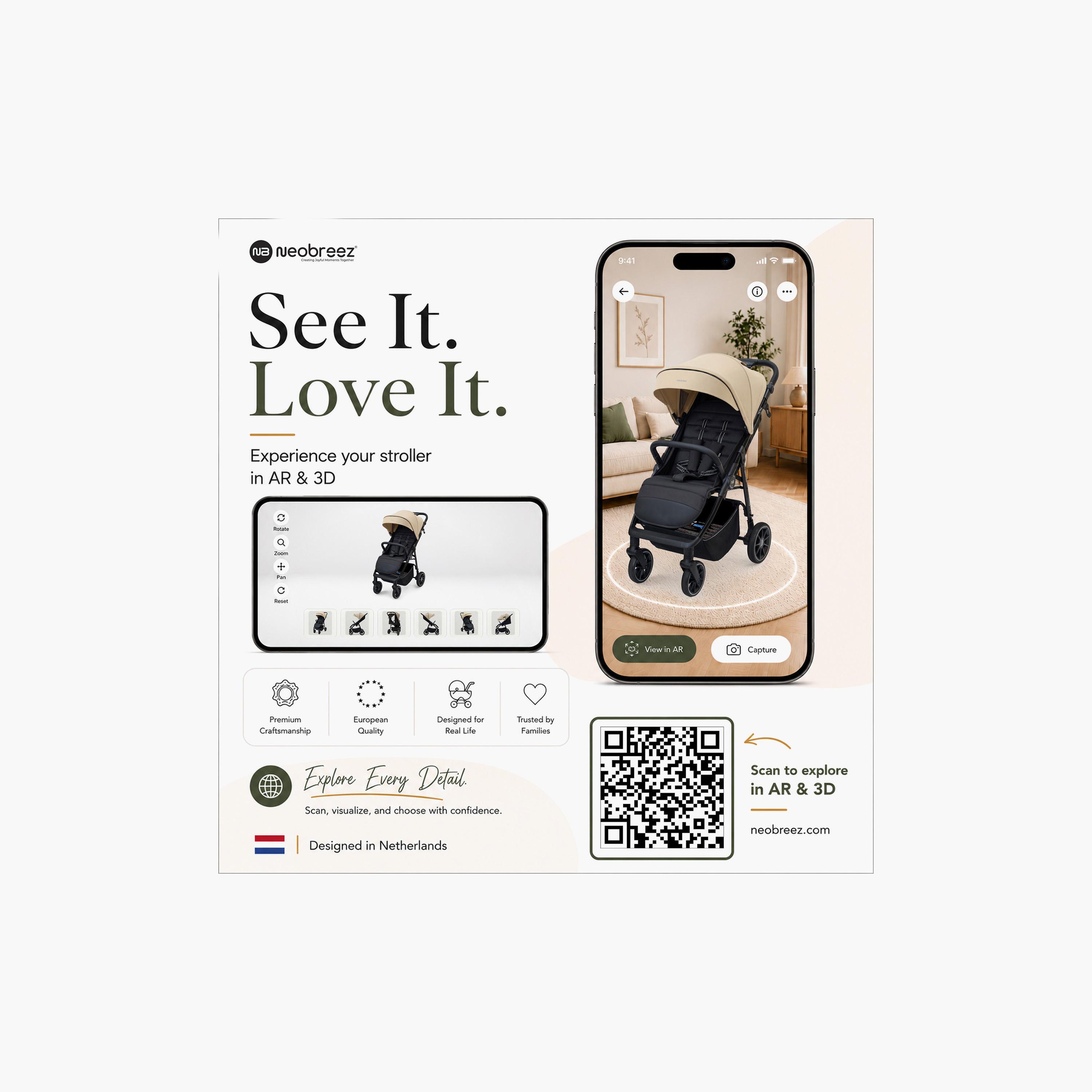 عربة أطفال تترا مع حامل كوب ومظلة من نيوبريز-baby-gear-strollersandprams-strollers-image-17