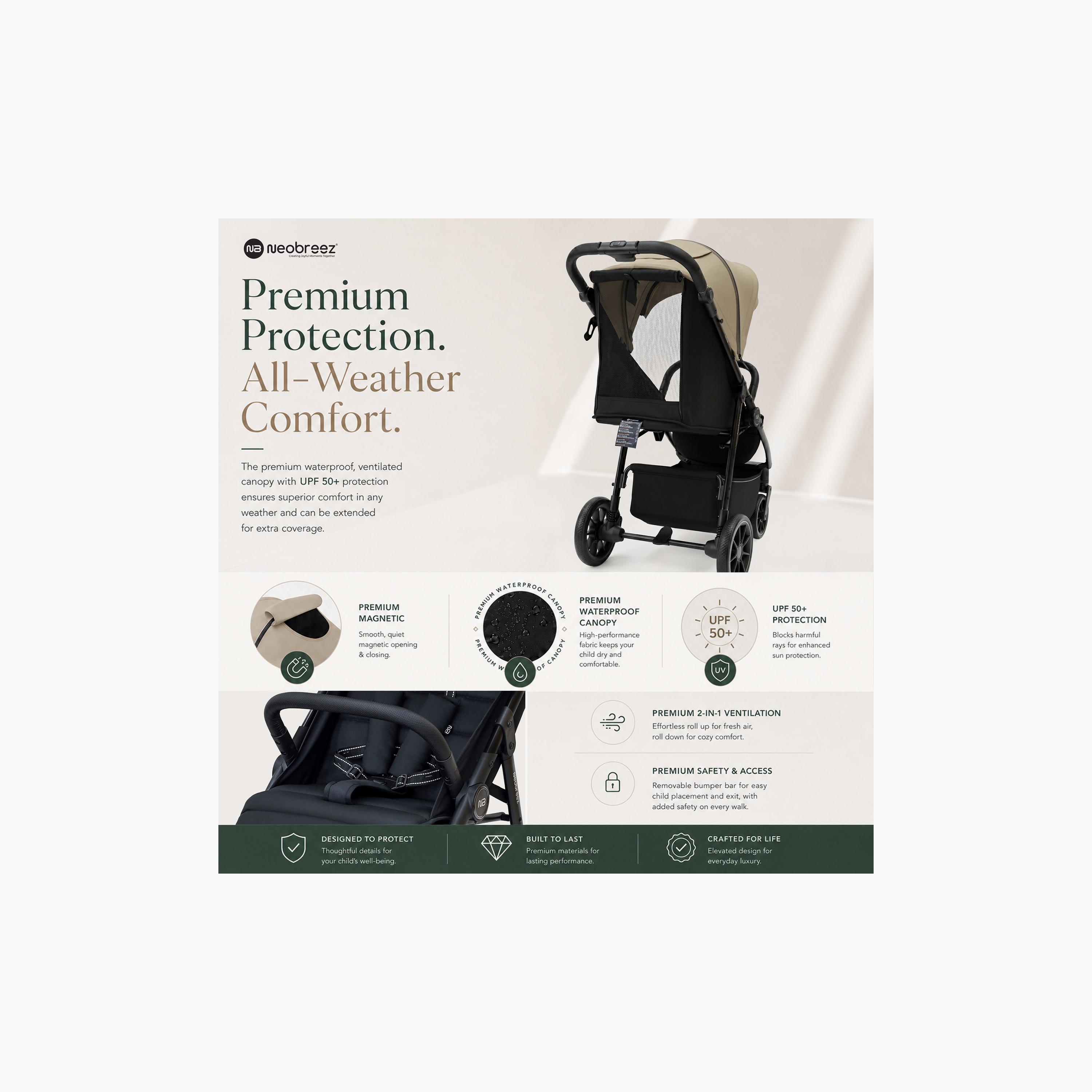 عربة أطفال تترا مع حامل كوب ومظلة من نيوبريز-baby-gear-strollersandprams-strollers-image-21