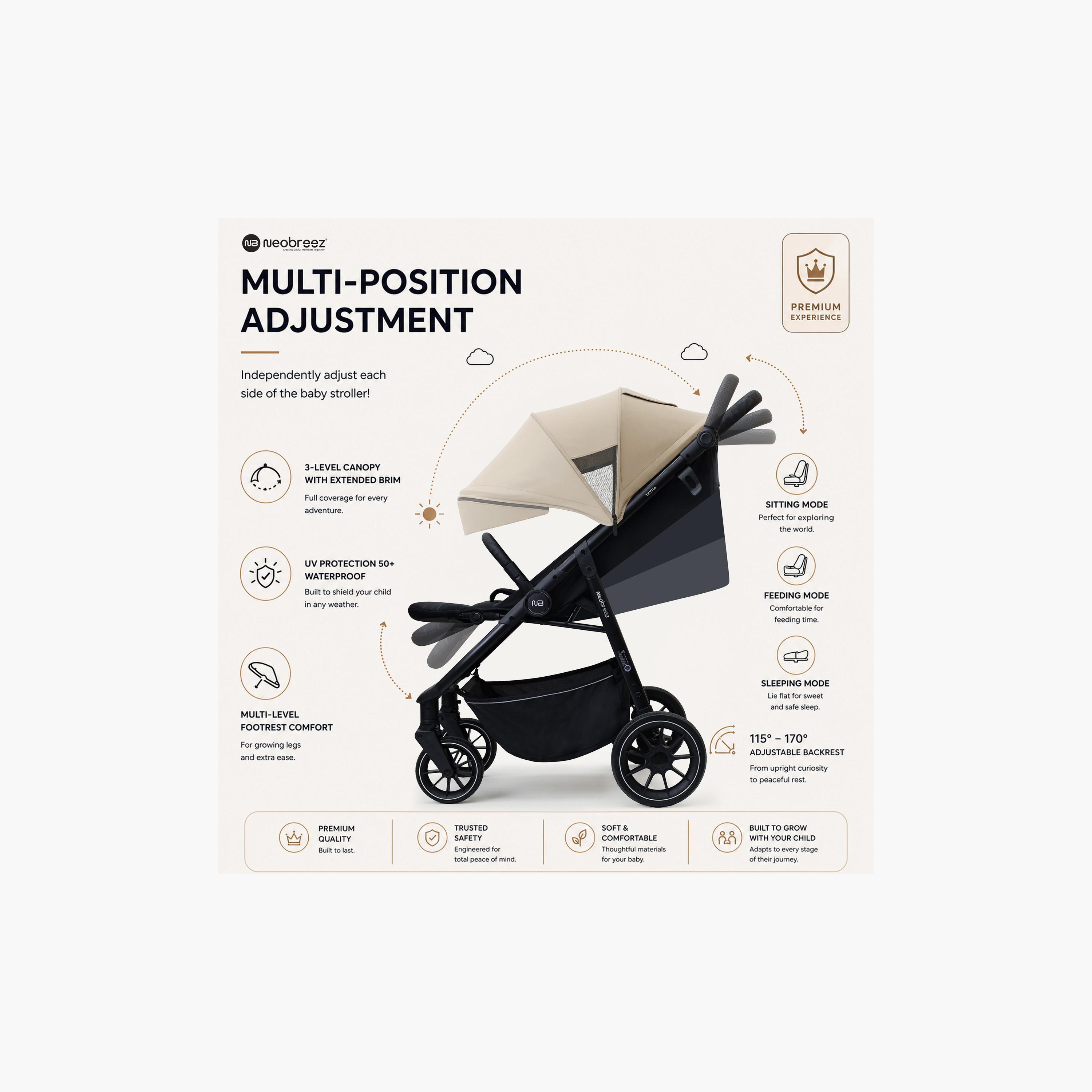 عربة أطفال تترا مع حامل كوب ومظلة من نيوبريز-baby-gear-strollersandprams-strollers-image-22
