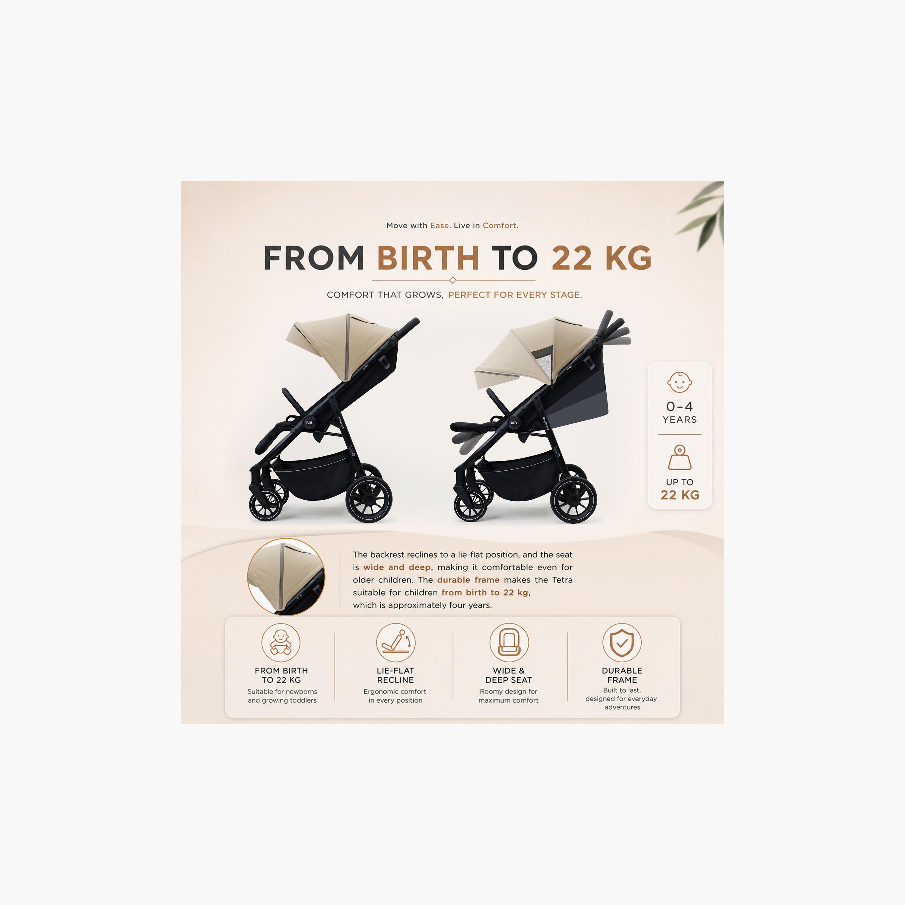 عربة أطفال تترا مع حامل كوب ومظلة من نيوبريز-baby-gear-strollersandprams-strollers-image-5