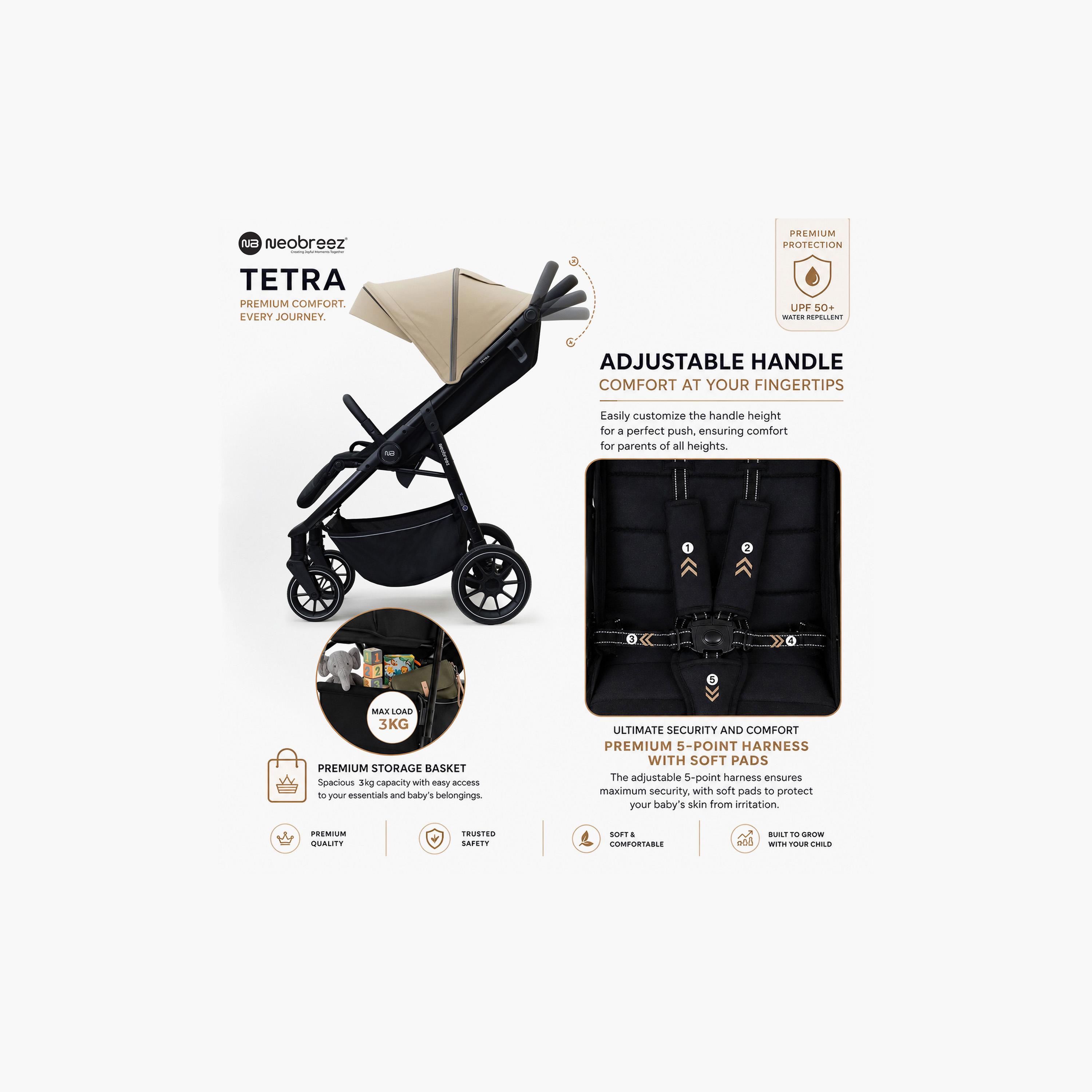 عربة أطفال تترا مع حامل كوب ومظلة من نيوبريز-baby-gear-strollersandprams-strollers-image-9