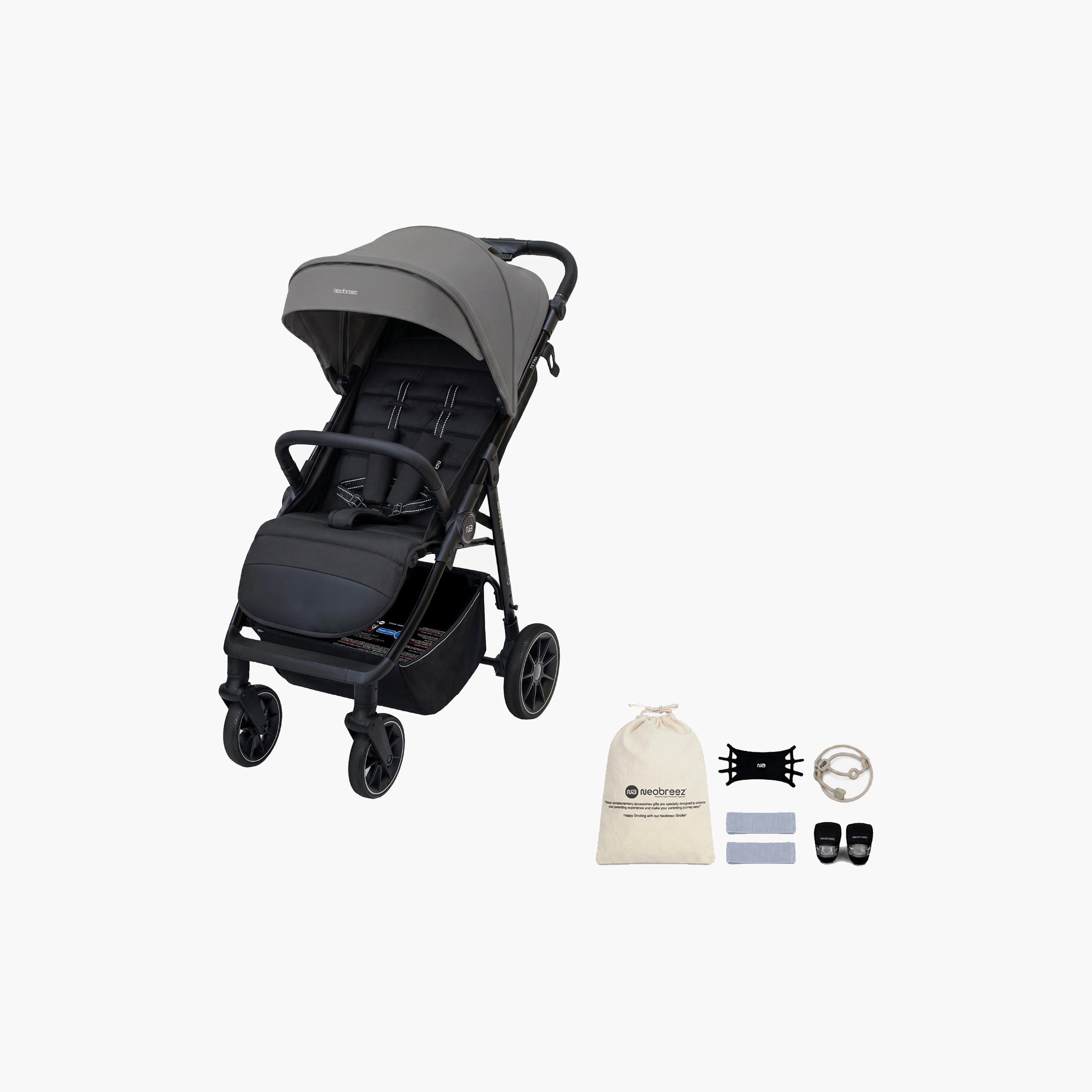 عربة أطفال تترا مع حامل كوب ومظلة من نيوبريز-baby-gear-strollersandprams-strollers-image-1