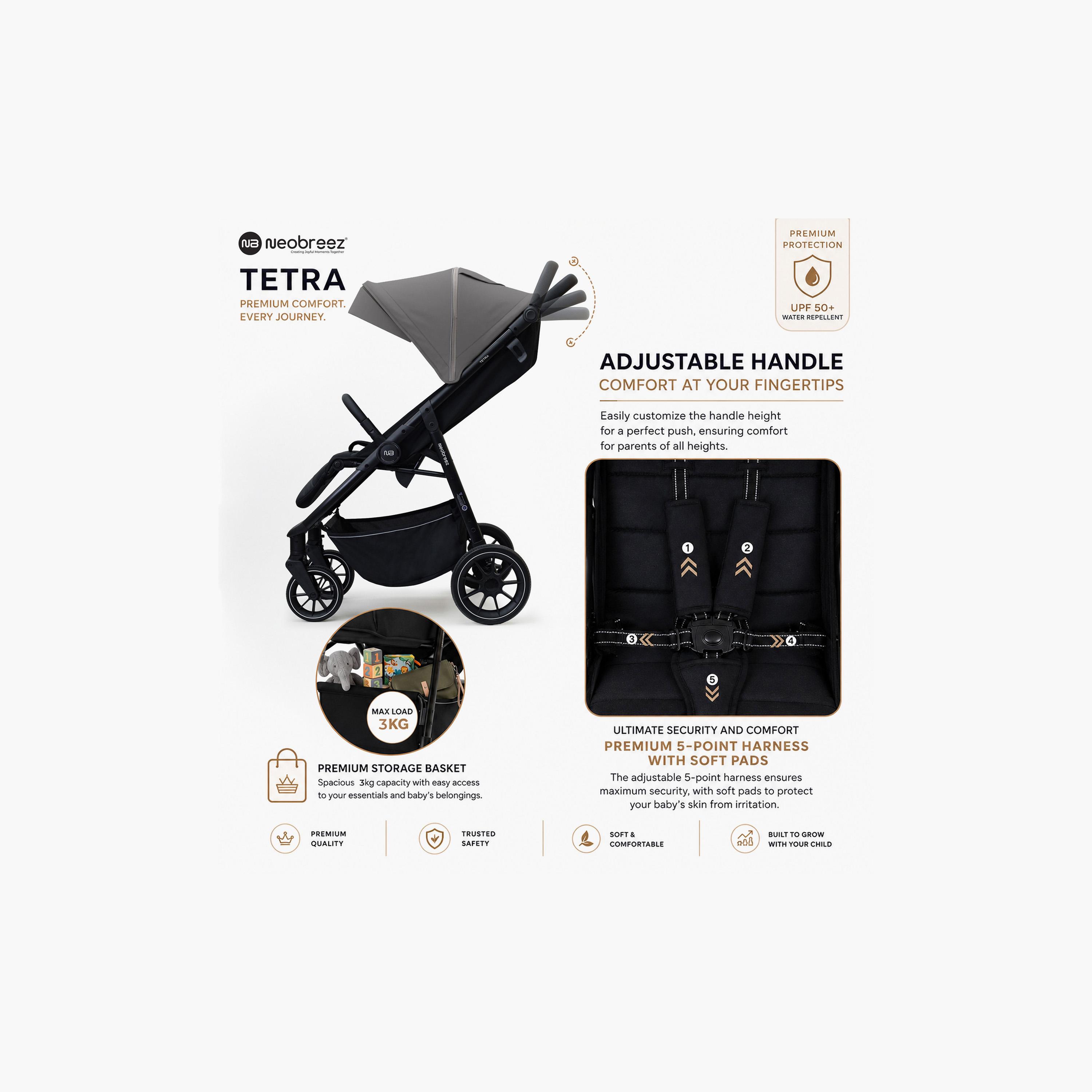 عربة أطفال تترا مع حامل كوب ومظلة من نيوبريز-baby-gear-strollersandprams-strollers-image-10