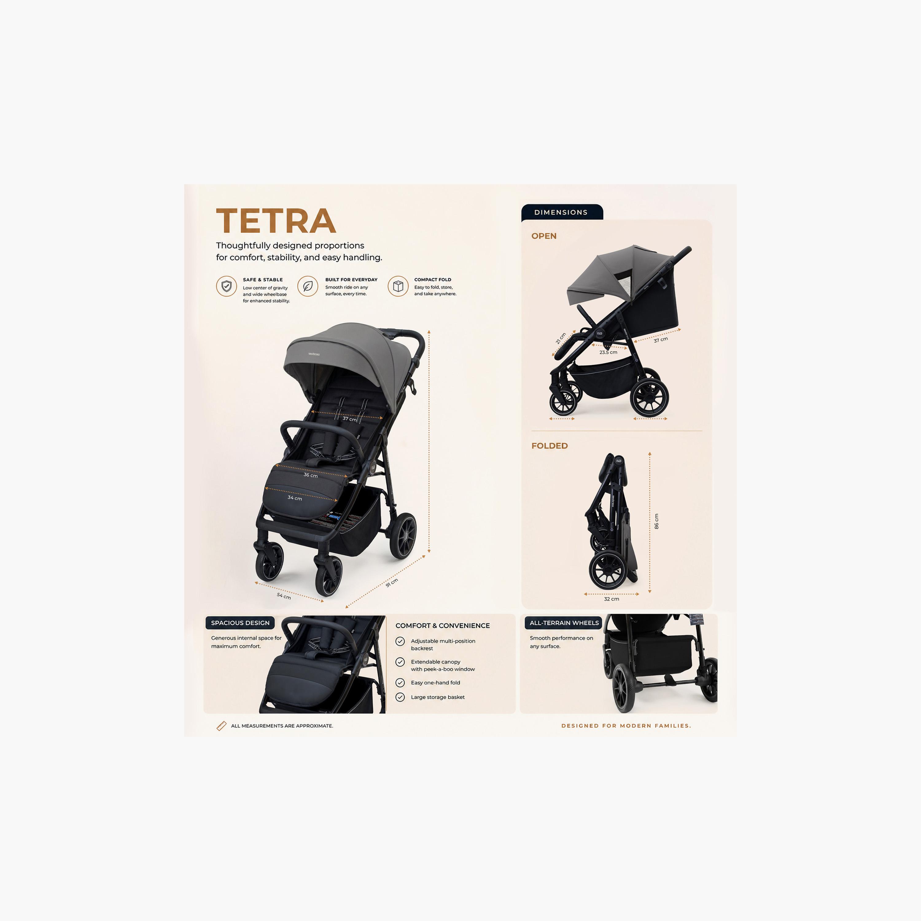 عربة أطفال تترا مع حامل كوب ومظلة من نيوبريز-baby-gear-strollersandprams-strollers-image-11