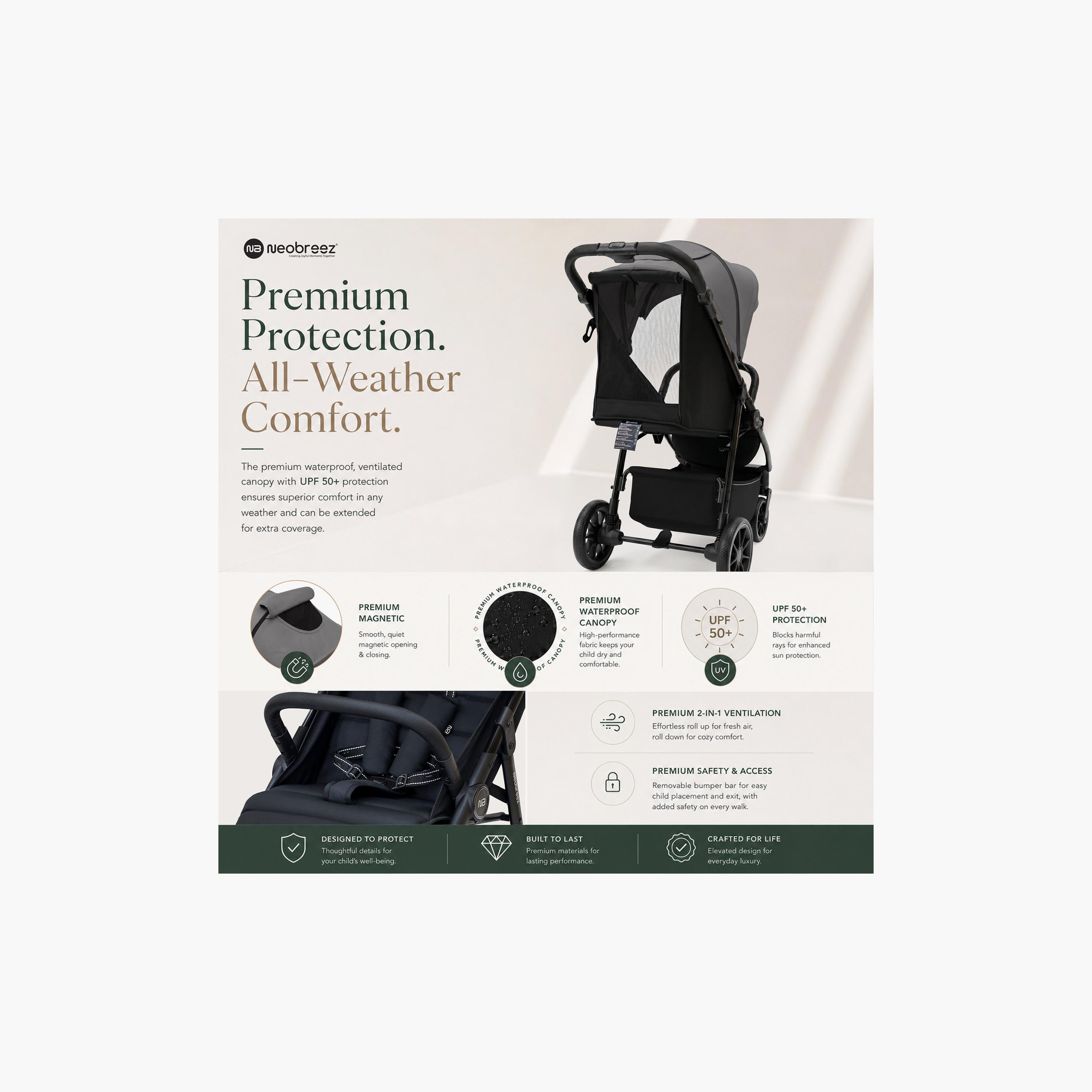 عربة أطفال تترا مع حامل كوب ومظلة من نيوبريز-baby-gear-strollersandprams-strollers-image-21